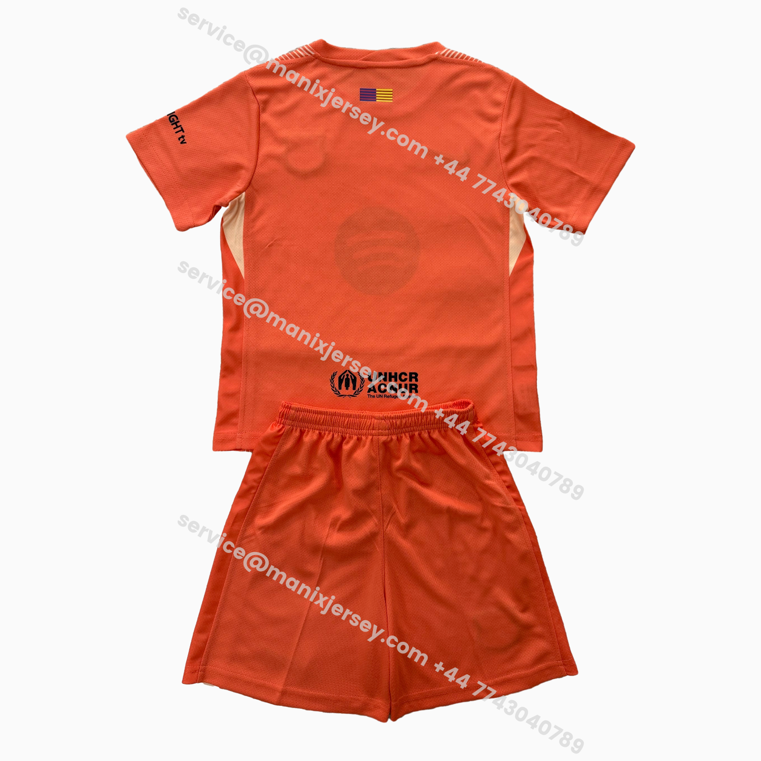 ManixJersey.com | Barcelona 25-26 Orange Goalkeeper Kids Kit -Customize Name, Number and Patch | Worldwide Shipping
