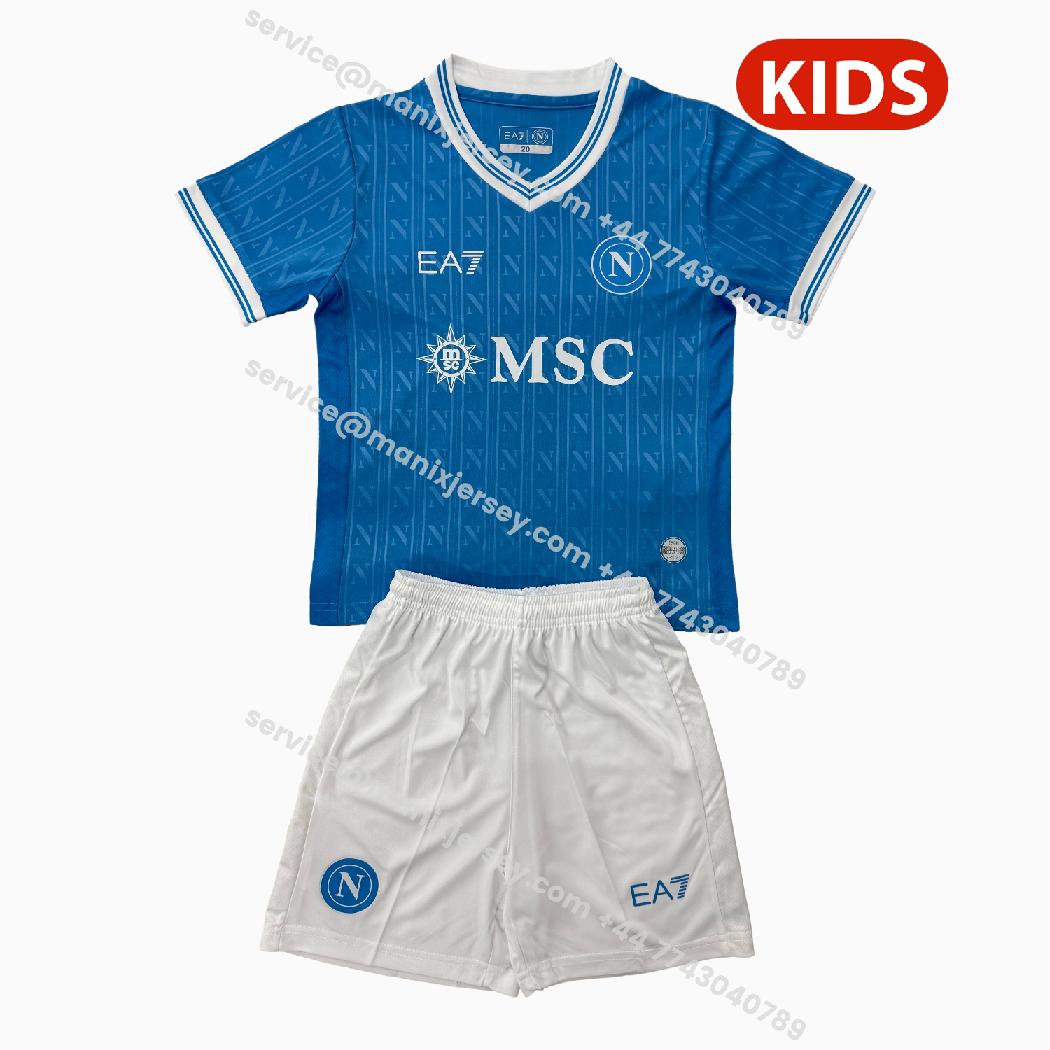 ManixJersey.com | Napoli 25-26 European Home Kids Kit -Customize Name, Number and Patch | Worldwide Shipping