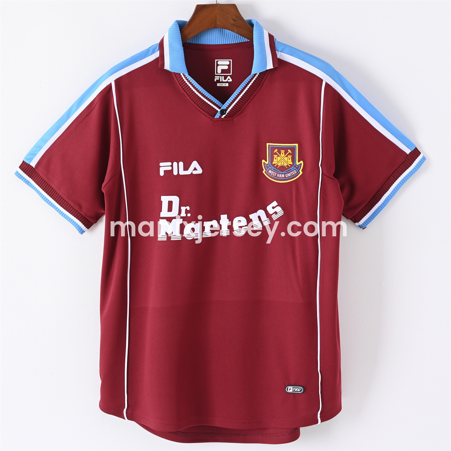 ManixJersey.com | Retro West Ham United 1999-00 Home Jersey -Customize Name, Number and Patch | Worldwide Shipping