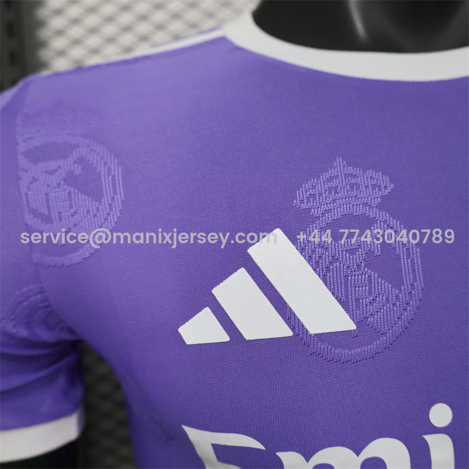 ManixJersey.com | Real Madrid 25-26 Purple Team Logo Jacquard Special Jersey - Player Version -Customize Name, Number and Patch | Worldwide Shipping