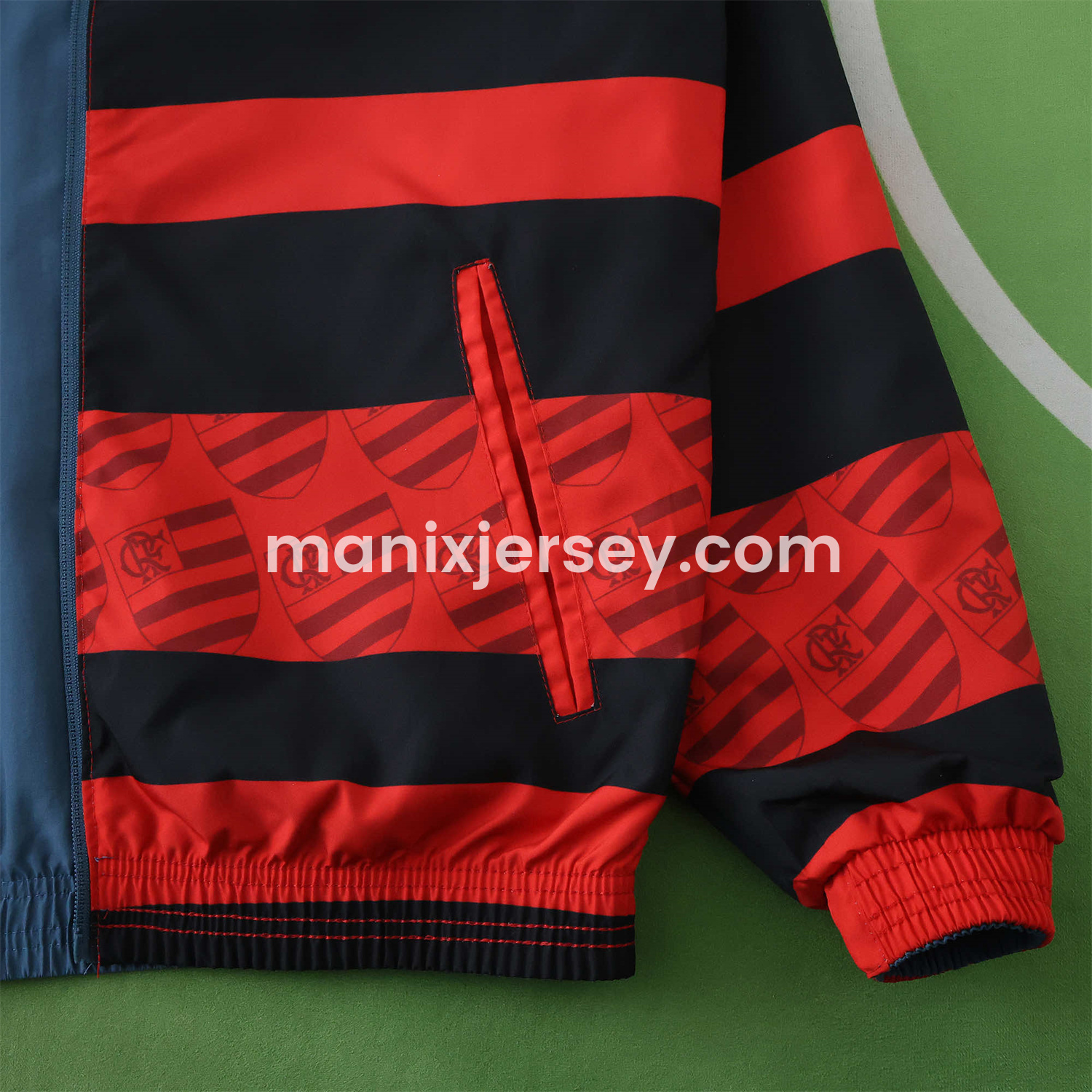 ManixJersey.com | Flamengo 24-25 Double Sided Reversible Windbreaker - Red & Blue -Customize Name, Number and Patch | Worldwide Shipping