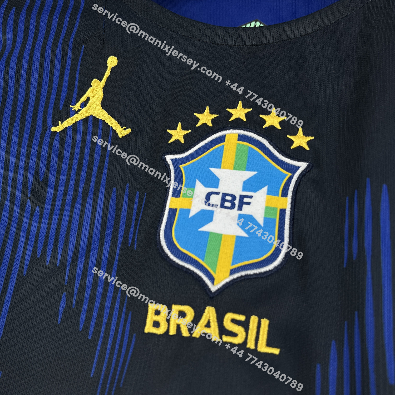 ManixJersey.com | Brazil 2026 Away Blue Jersey - Fans Version -Customize Name, Number and Patch | Worldwide Shipping