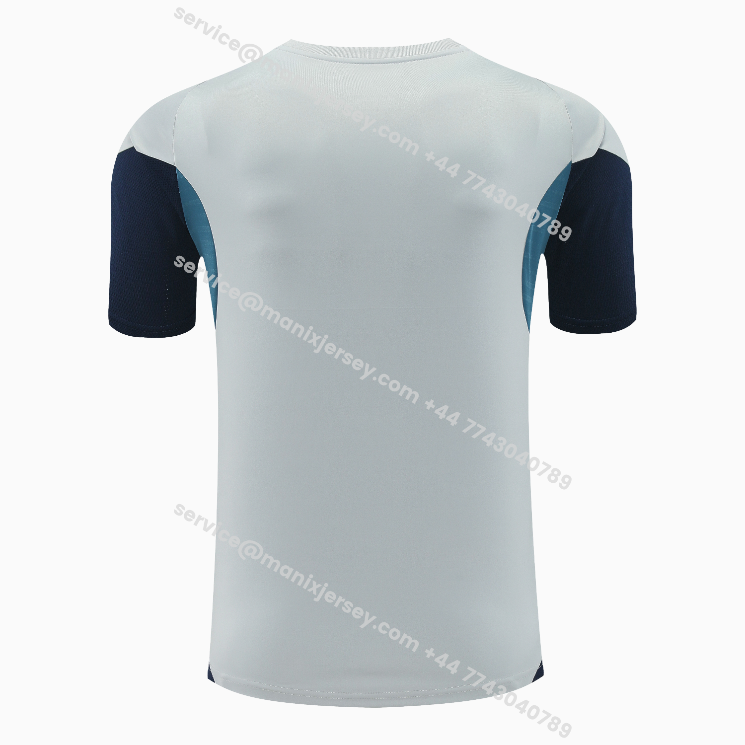 ManixJersey.com | Arsenal 25-26 Short-Sleeve Training Set - Grey Top & Deep Blue Shorts -Customize Name, Number and Patch | Worldwide Shipping