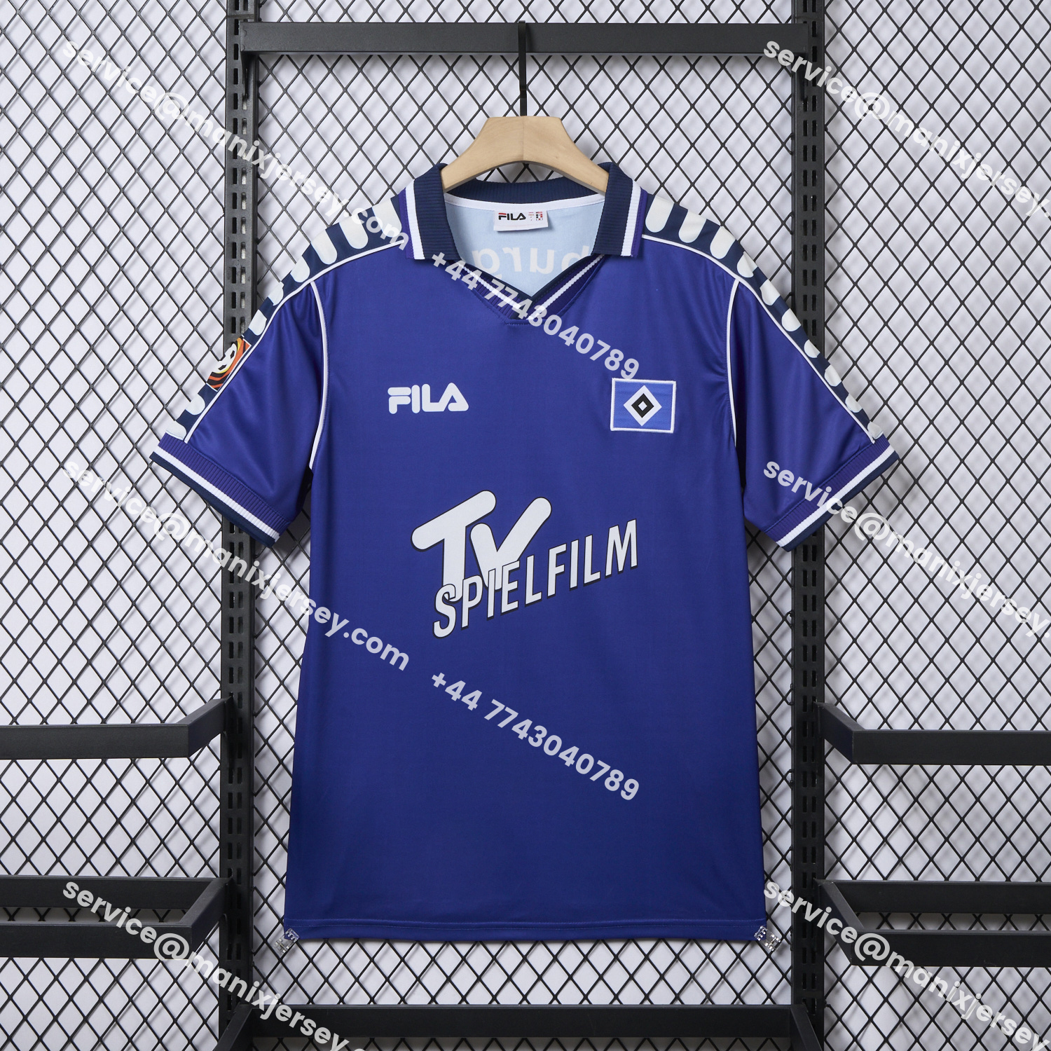 ManixJersey.com | Retro Hamburger SV 2000-01 Away Blue Jersey -Customize Name, Number and Patch | Worldwide Shipping