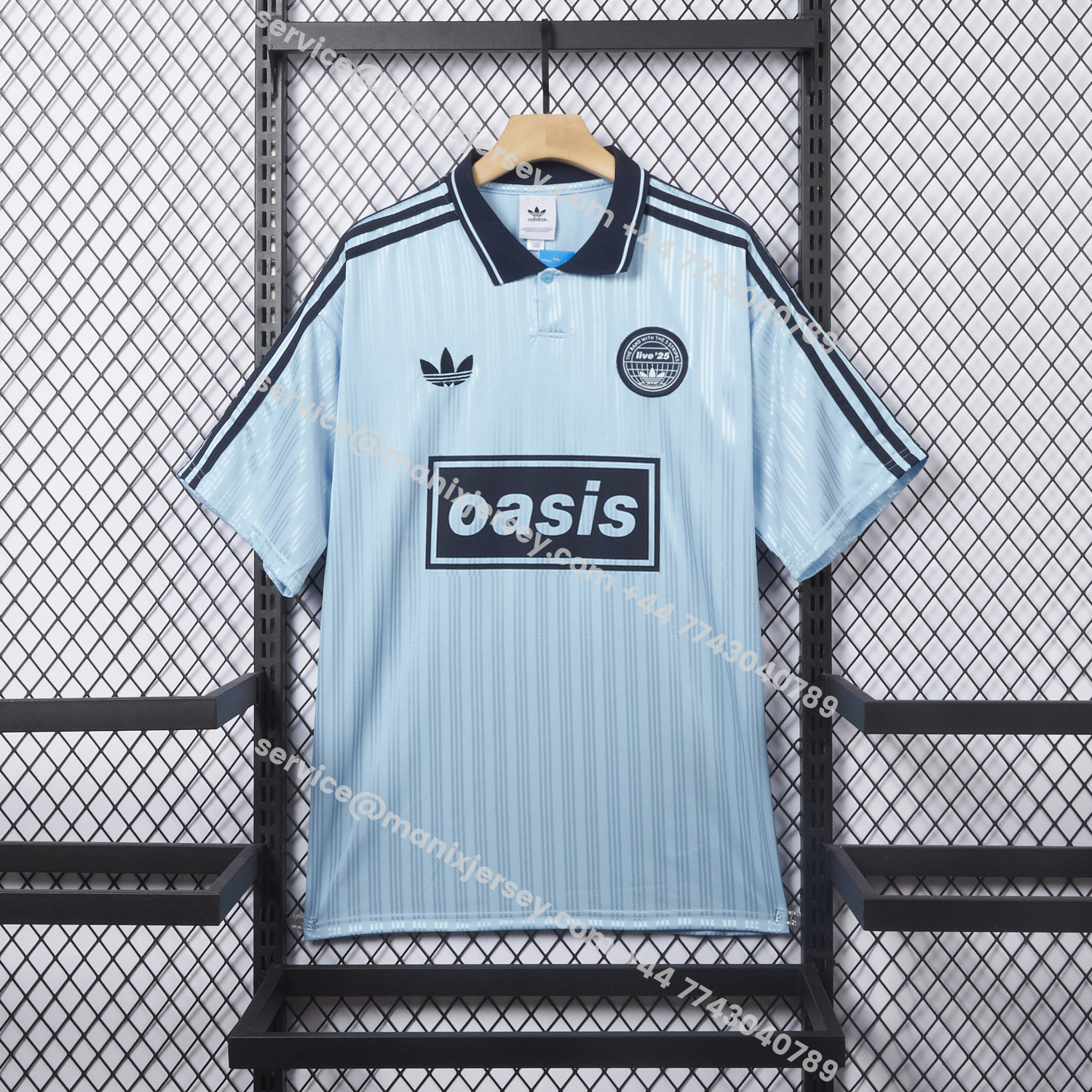 ManixJersey.com | Bohemian 25-26 Oasis Originals Tour Light Blue Jersey With Number 25 - Fans Version -Customize Name, Number and Patch | Worldwide Shipping