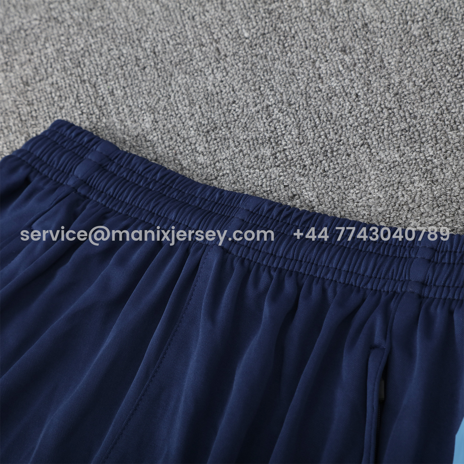 ManixJersey.com | Real Madrid 25-26 Short-Sleeve Training Set - Blue Water Pattern Top & Deep Blue Shorts -Customize Name, Number and Patch | Worldwide Shipping