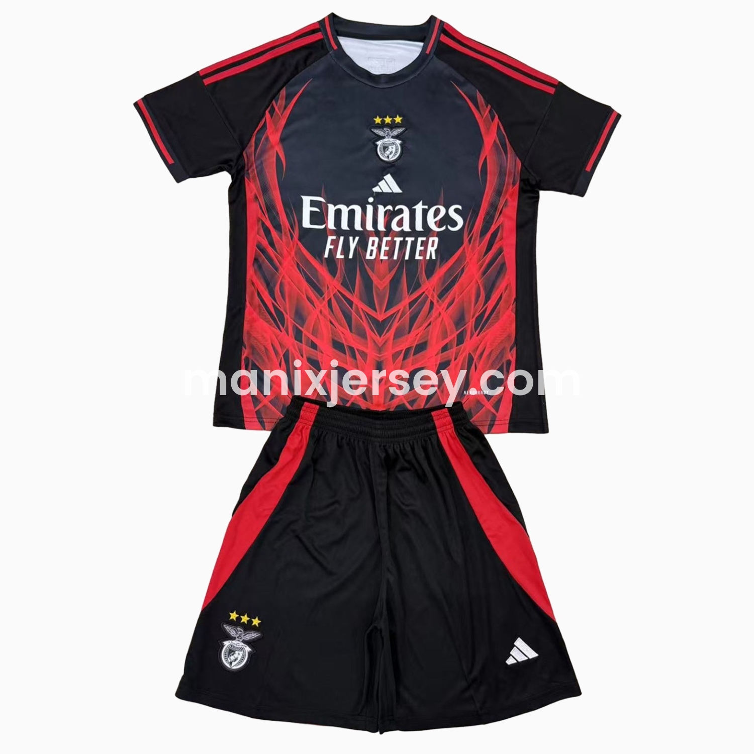 ManixJersey.com | Benfica 24-25 Black and Red Special Edition Kids Kit -Customize Name, Number and Patch | Worldwide Shipping