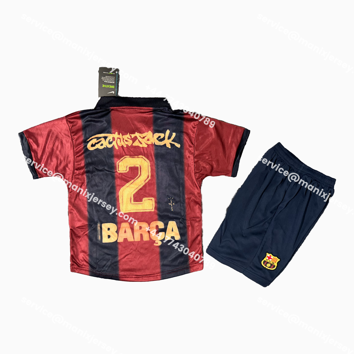 ManixJersey.com | Barcelona 25-26 Retro Style Ghost Special Kids Kit -Customize Name, Number and Patch | Worldwide Shipping