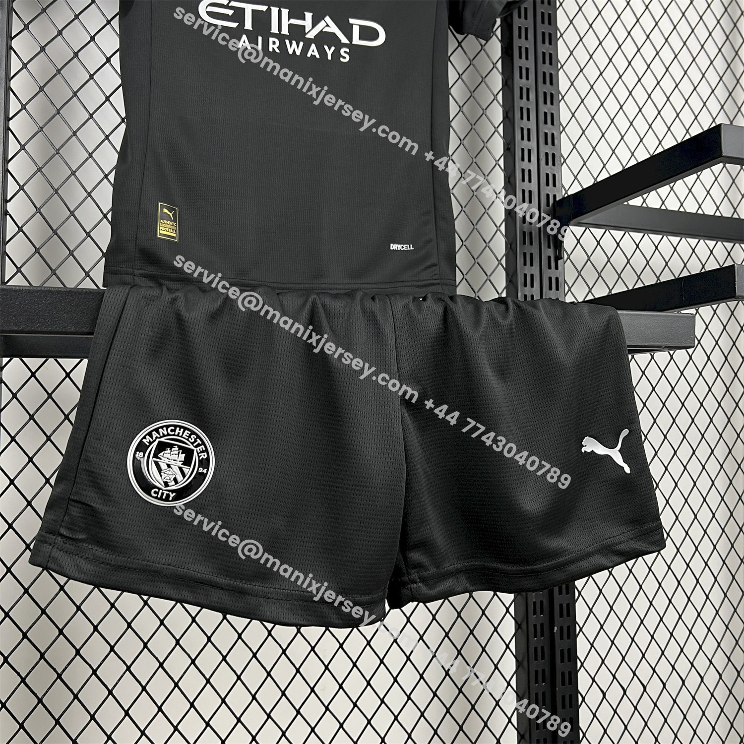 ManixJersey.com | Manchester City 25-26 Away Black Kids Kit -Customize Name, Number and Patch | Worldwide Shipping