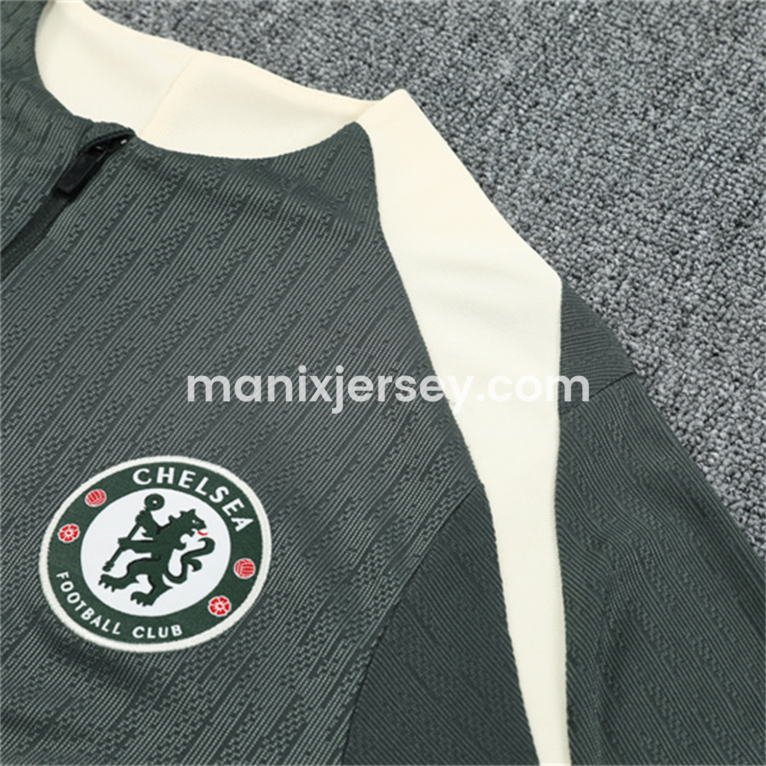 ManixJersey.com | C.H.E.L.S.E.A 25-26 Long Sleeves Training Set - Army Green Top & Army Green Shorts -Customize Name, Number and Patch | Worldwide Shipping
