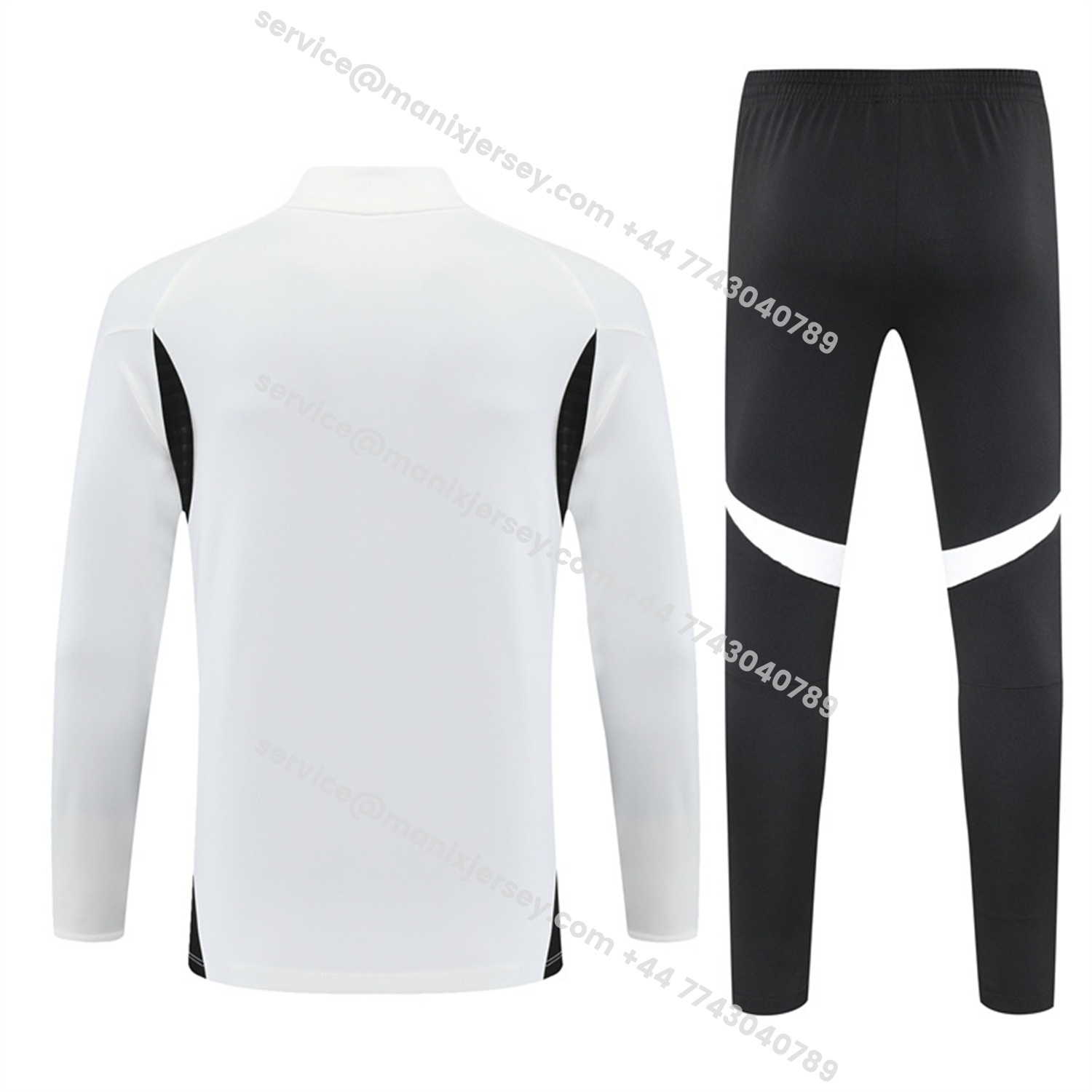 ManixJersey.com | Liver.pool 25-26 Kids Long Sleeve Training Set - White Top & Black Pants -Customize Name, Number and Patch | Worldwide Shipping