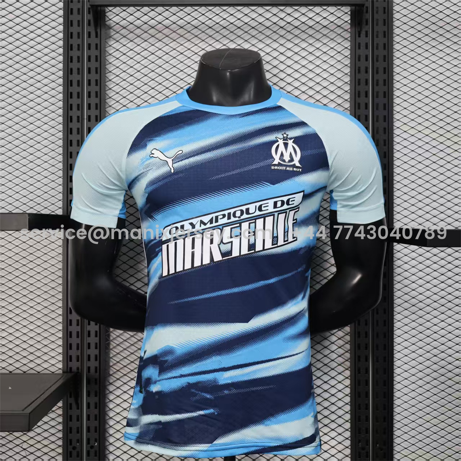 ManixJersey.com | Marseille 25-26 Blue Gradient Training Jersey - Player Version -Customize Name, Number and Patch | Worldwide Shipping