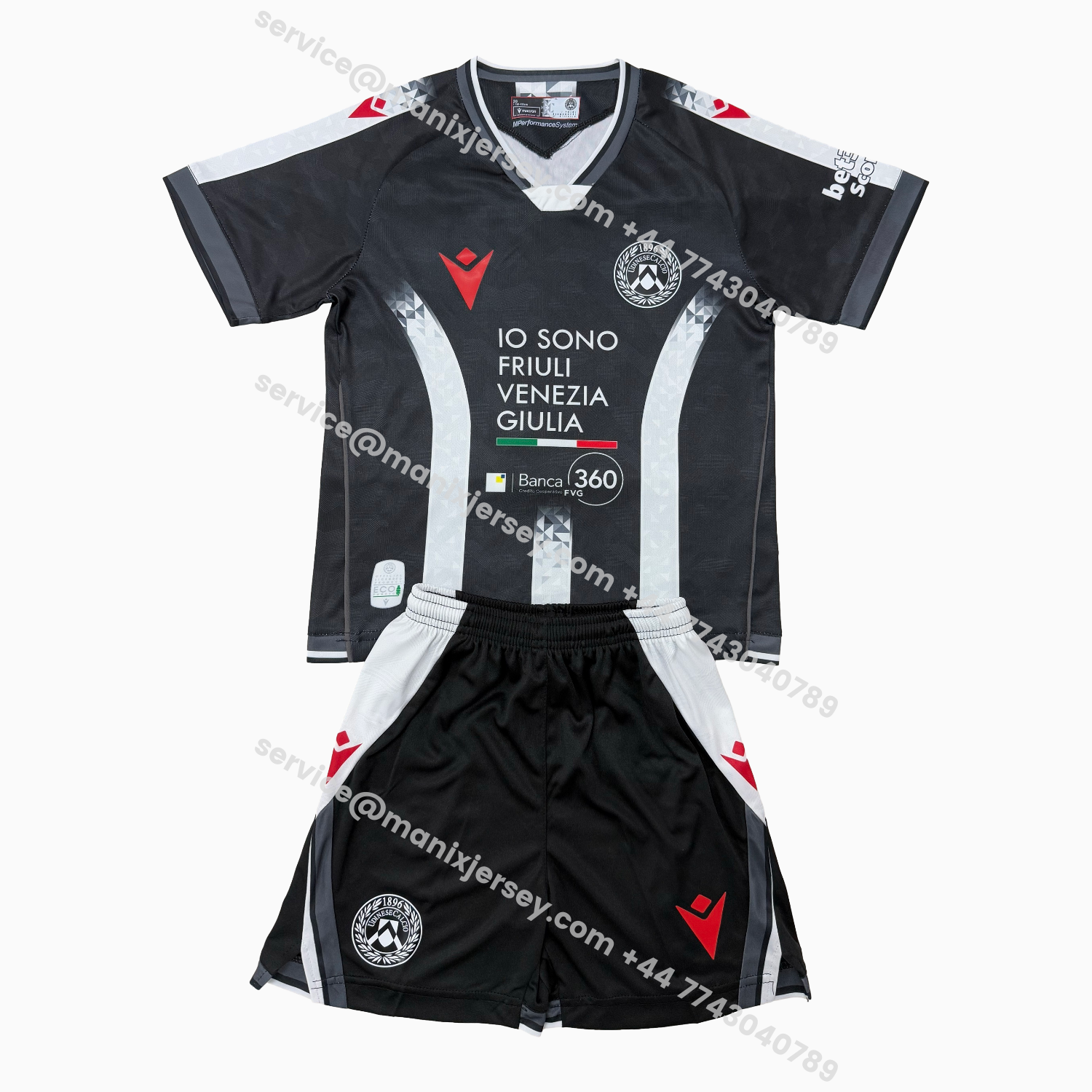 ManixJersey.com | Udinese 25-26 Home Men's Adult Jersey Set - Fans Version -Customize Name, Number and Patch | Worldwide Shipping