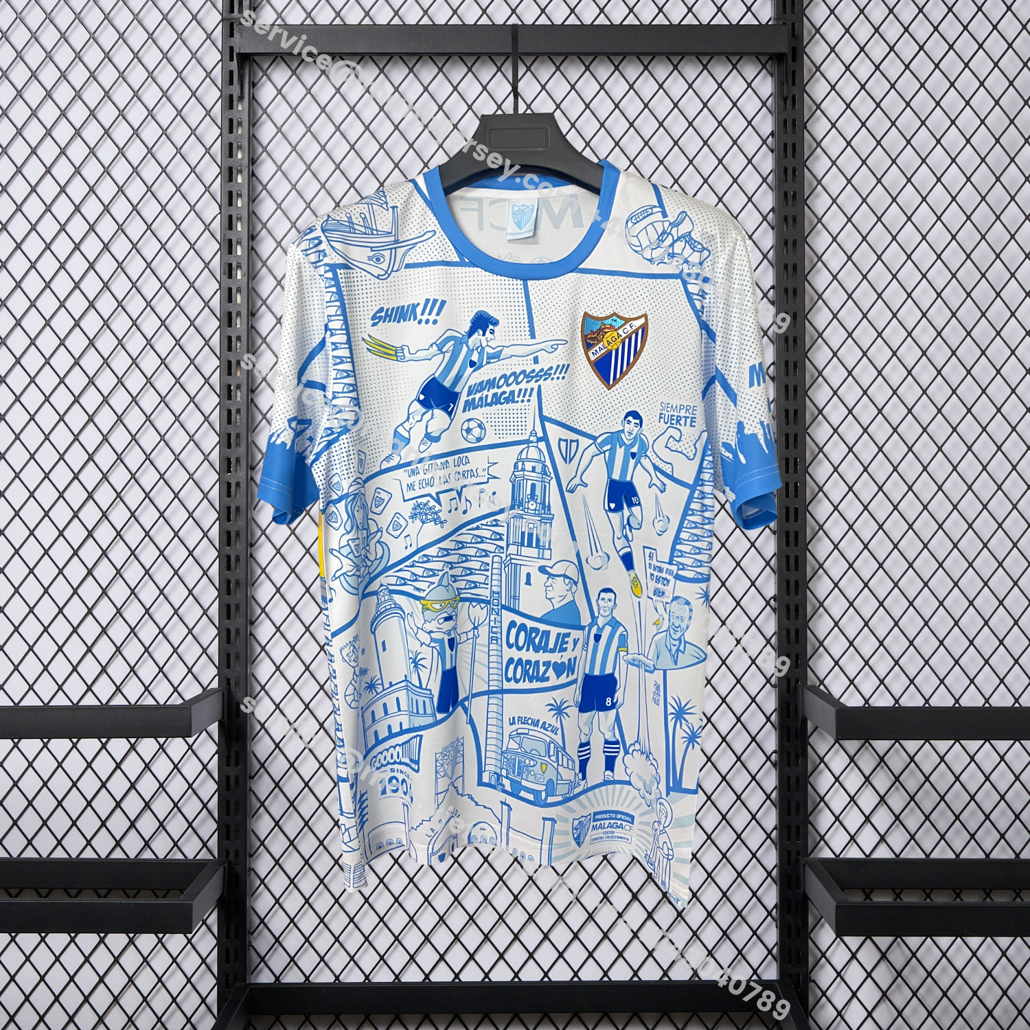 ManixJersey.com | Malaga 25-26 Blue Graffiti Special Edition Jersey - Fans Version -Customize Name, Number and Patch | Worldwide Shipping