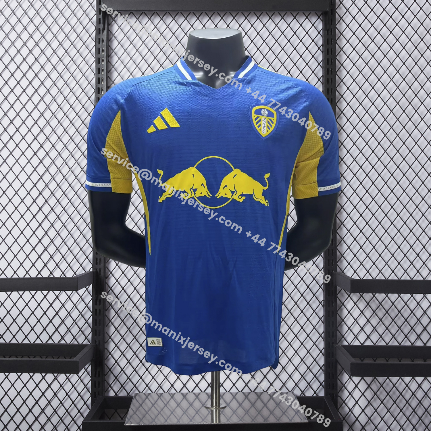 ManixJersey.com | Leeds United 25-26 Away Blue Jersey - Player Version -Customize Name, Number and Patch | Worldwide Shipping