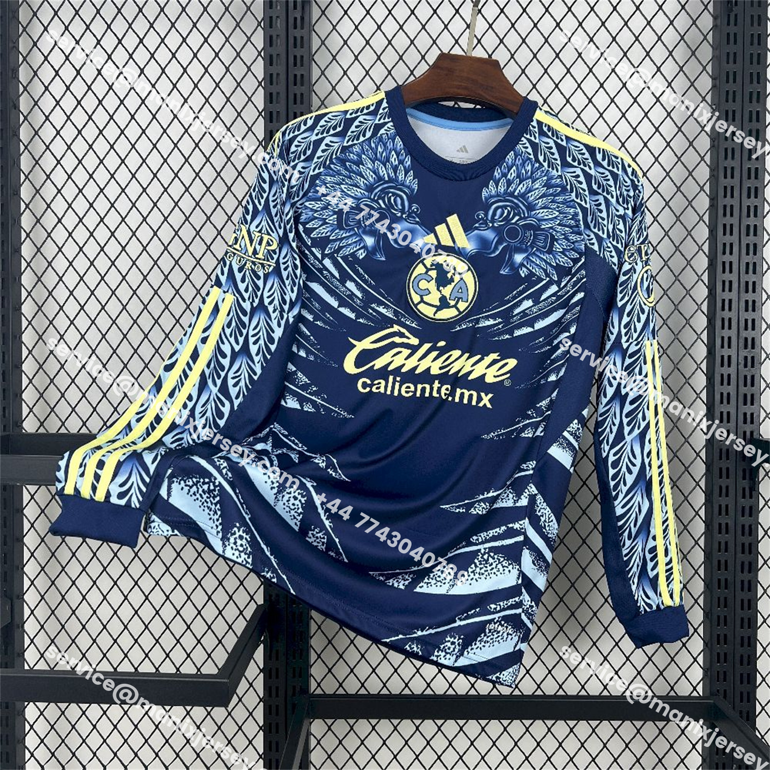 ManixJersey.com | Club América 25-26 Away Long Sleeves Jersey - Fans Version -Customize Name, Number and Patch | Worldwide Shipping