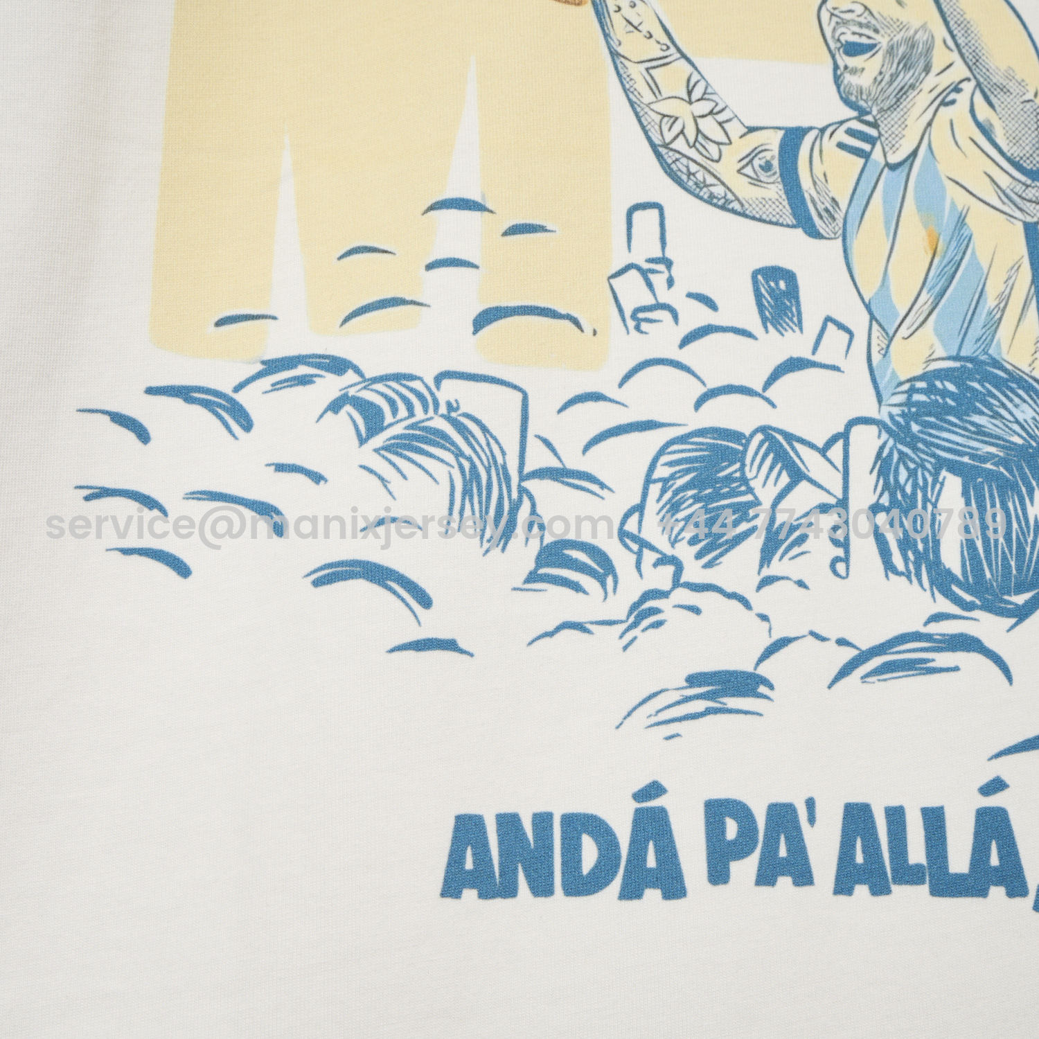 ManixJersey.com | Argentina Messi World Cup Anda Pa Alla Bobo Unisex Pure Cotton T-shirt -Customize Name, Number and Patch | Worldwide Shipping