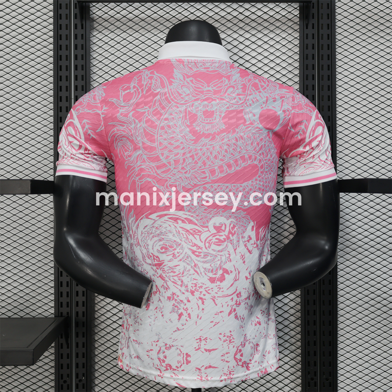 ManixJersey.com | Real Madrid 25-26 Pink and White Gradient Chinese and Western Style Dragon Jersey - Player Version -Customize Name, Number and Patch | Worldwide Shipping