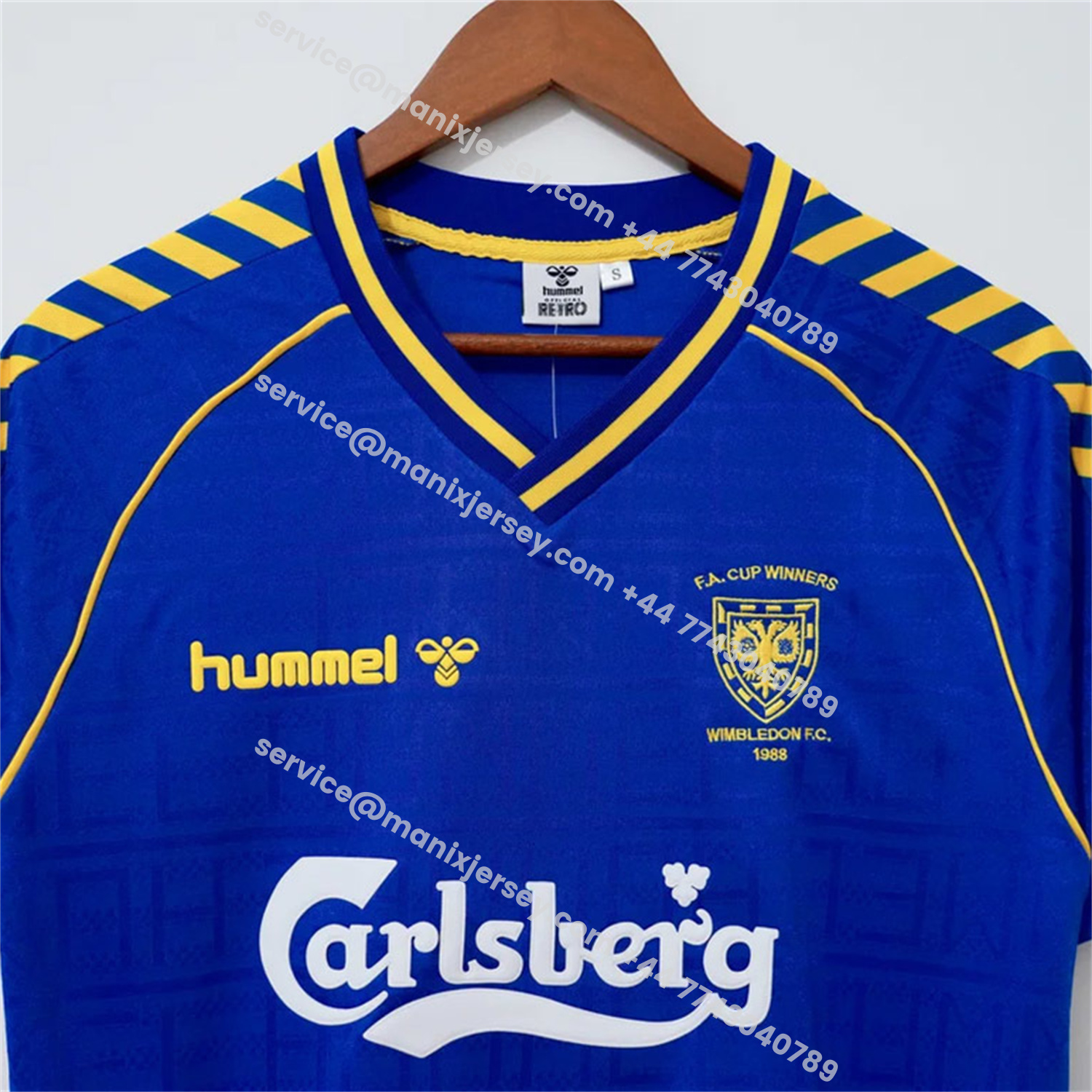 ManixJersey.com | Retro Wimbledon 1988-89 Home Blue Jersey -Customize Name, Number and Patch | Worldwide Shipping