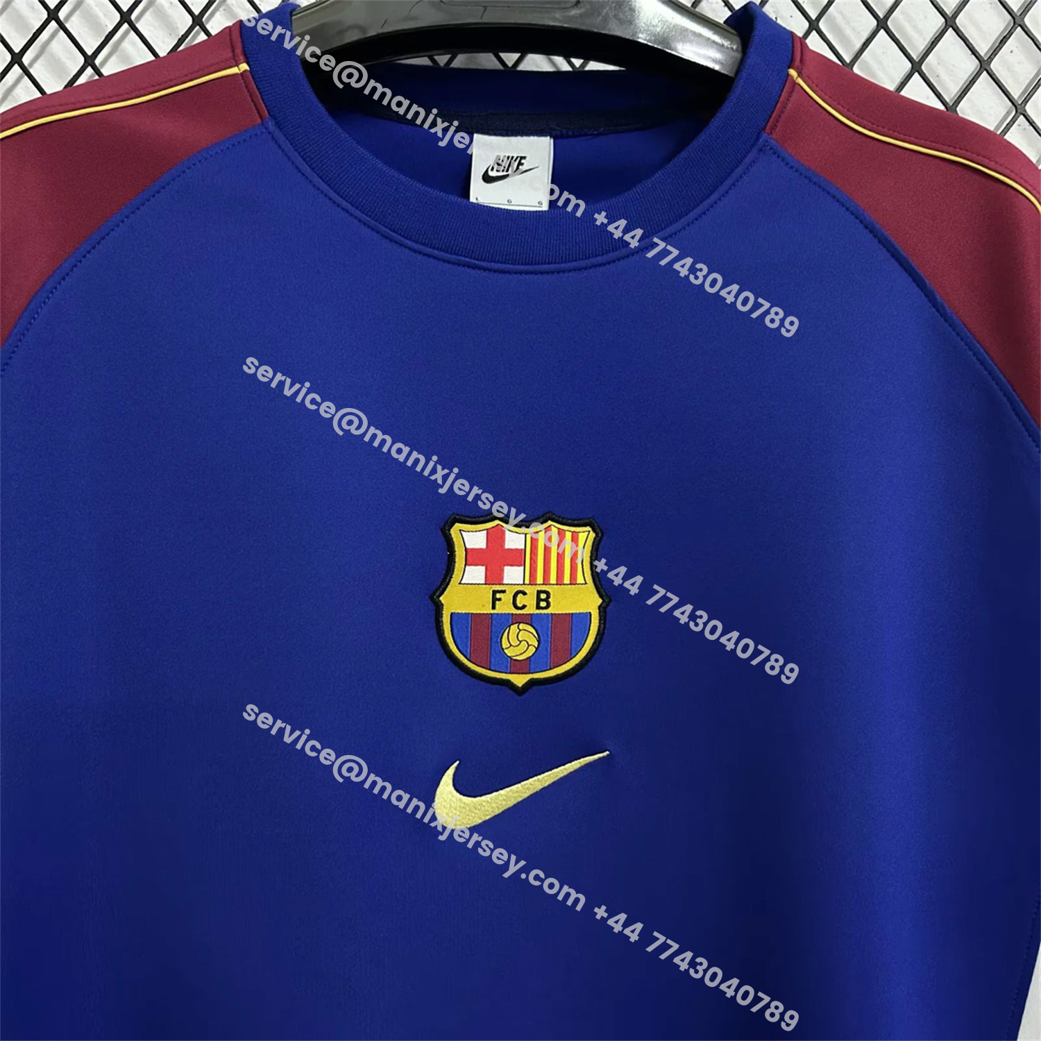 ManixJersey.com | Barcelona 25-26 Blue And Red Unisex Pullover Hoodie -Customize Name, Number and Patch | Worldwide Shipping