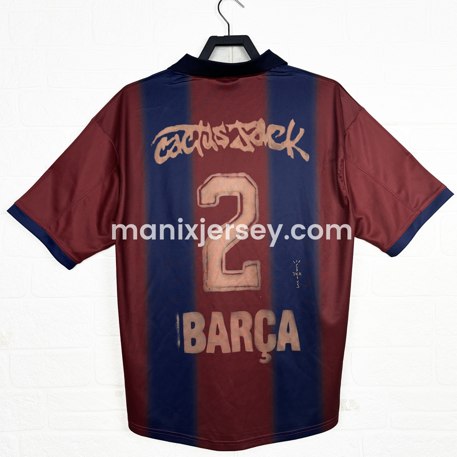 ManixJersey.com | Barcelona x Travis Scott 2000-01 Home Retro Style Skeleton Jersey With Back Printing - Fans Version -Customize Name, Number and Patch | Worldwide Shipping