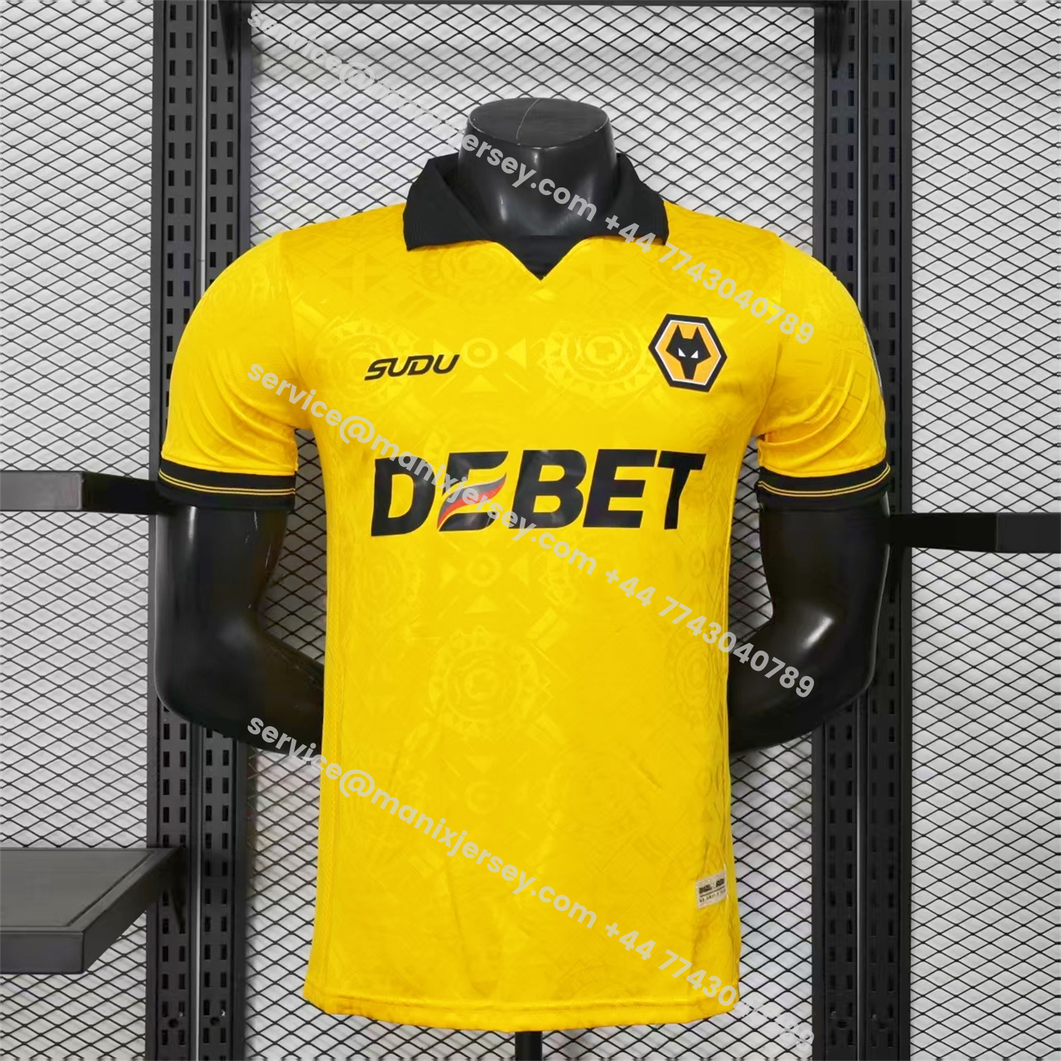 ManixJersey.com | Wolverhampton Wanderers Wolves 25-26 Home Jersey - Player Version -Customize Name, Number and Patch | Worldwide Shipping