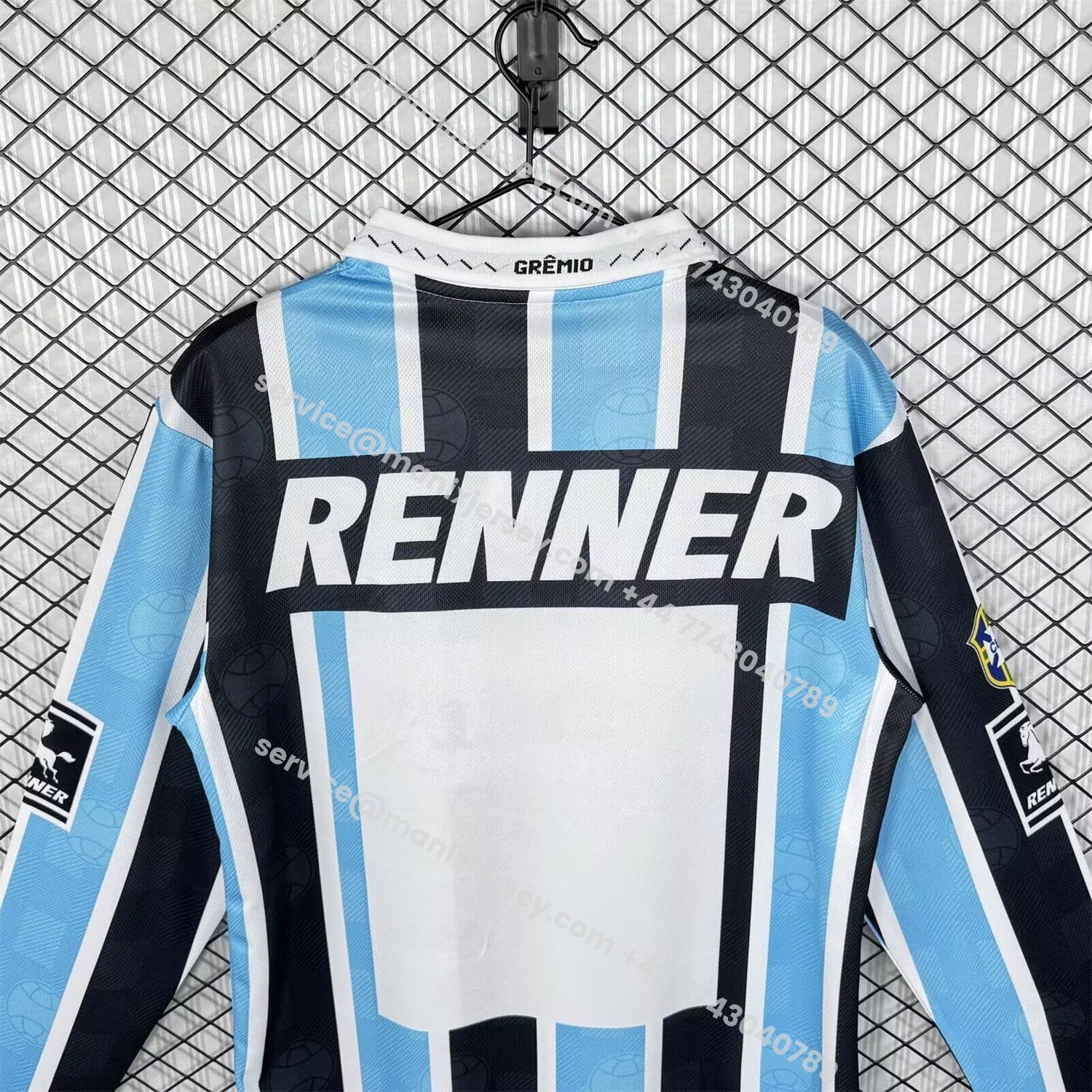 ManixJersey.com | Retro Gremio 1997 Home Long Sleeves Jersey - Fans Version -Customize Name, Number and Patch | Worldwide Shipping