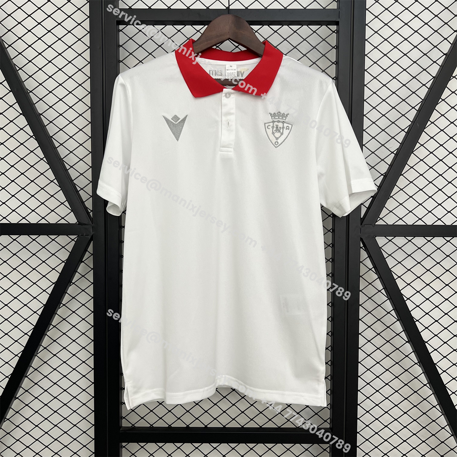 ManixJersey.com | Osasuna 25-26 White Special Polo Jersey - Fans Version -Customize Name, Number and Patch | Worldwide Shipping