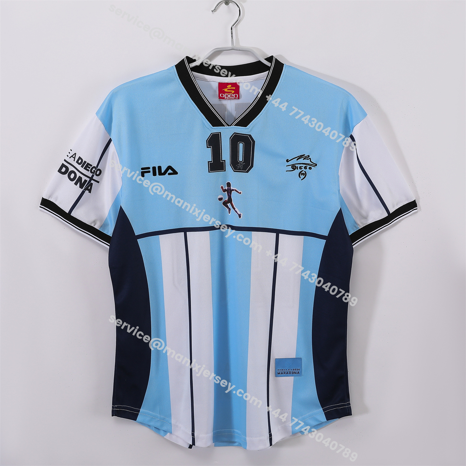 ManixJersey.com | Retro Argentina 2001 Home Maradona Commemorative Jersey -Customize Name, Number and Patch | Worldwide Shipping