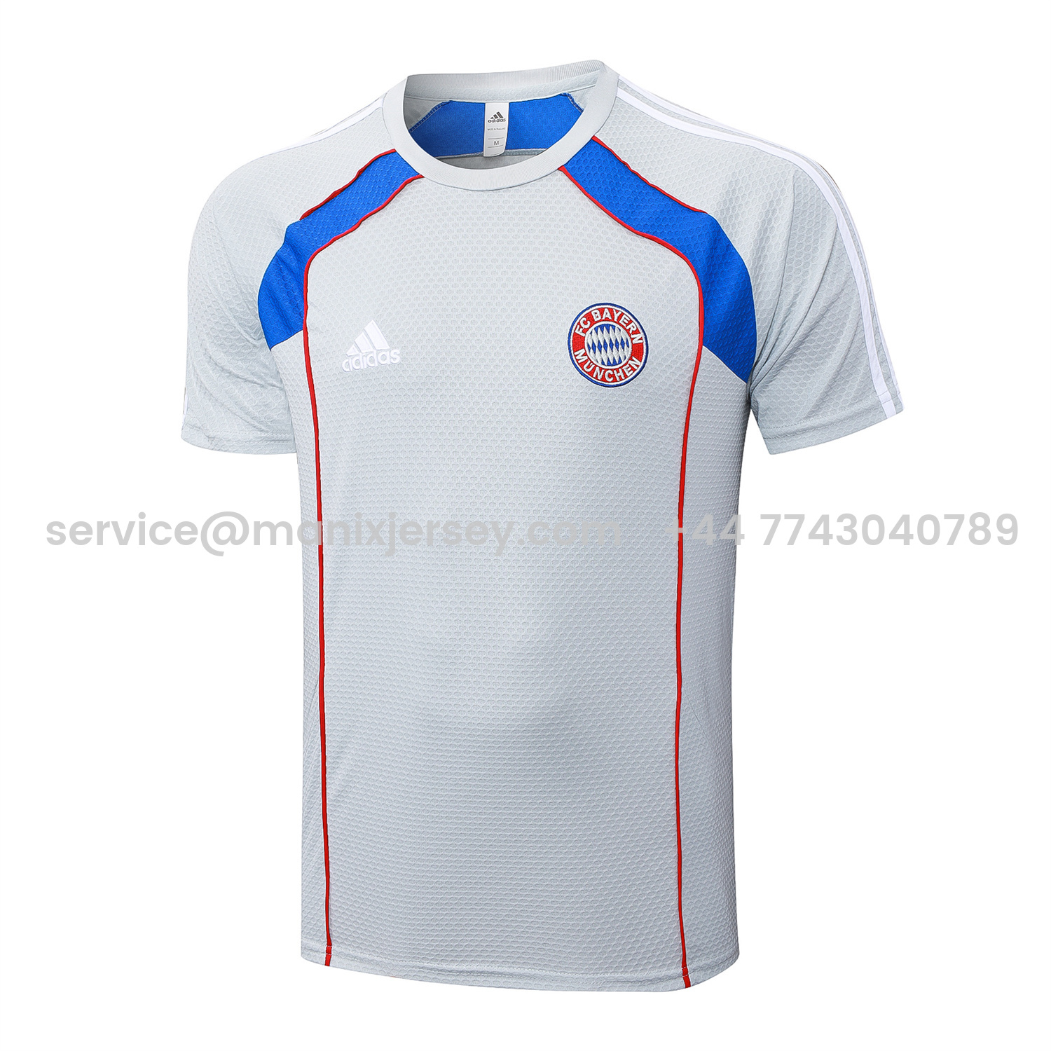 ManixJersey.com | Bayern Munich 25-26 Short-Sleeve Training Set - Grey Throwback Top & Shorts -Customize Name, Number and Patch | Worldwide Shipping
