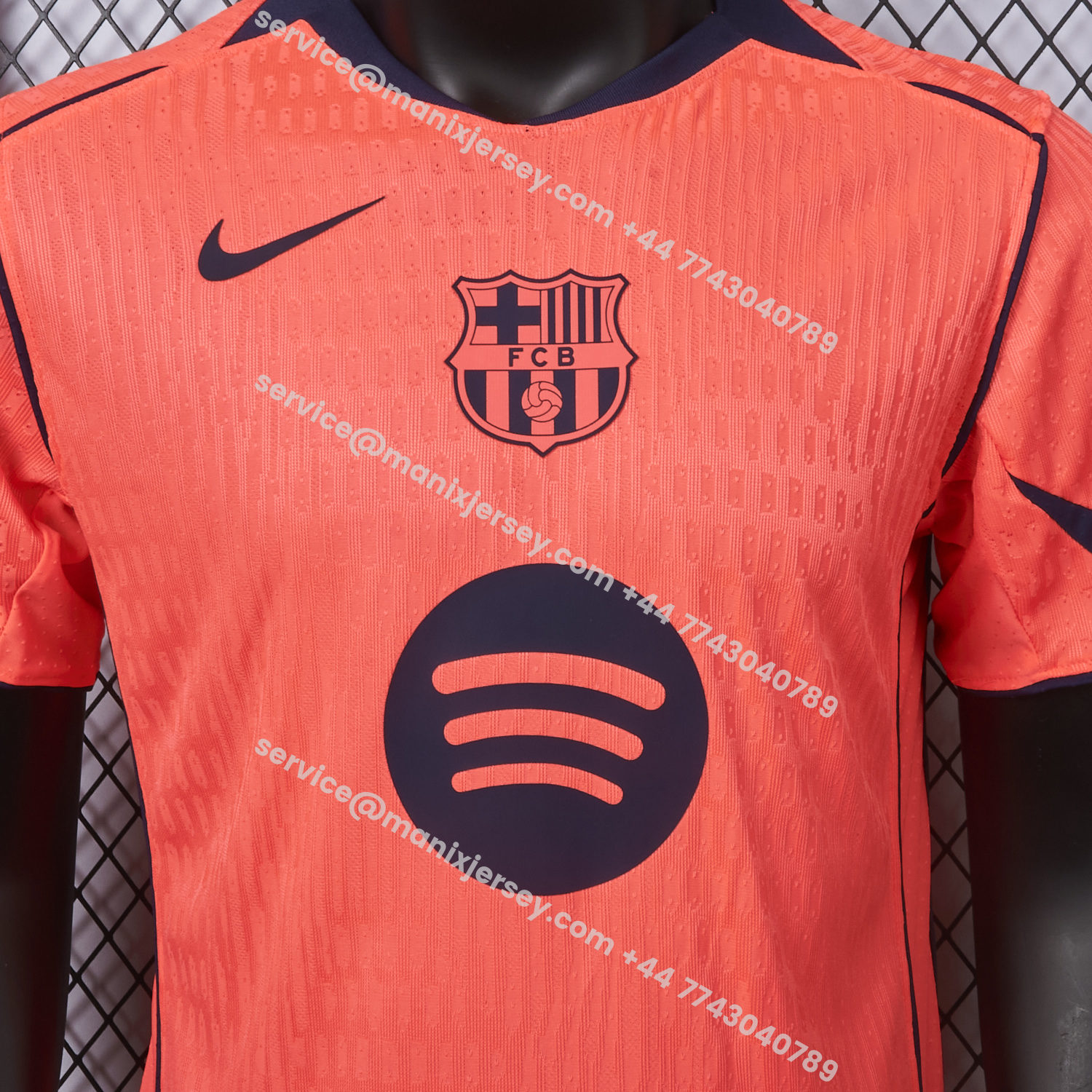 ManixJersey.com | Barcelona 25-26 Third Orange Jersey - Player Version -Customize Name, Number and Patch | Worldwide Shipping
