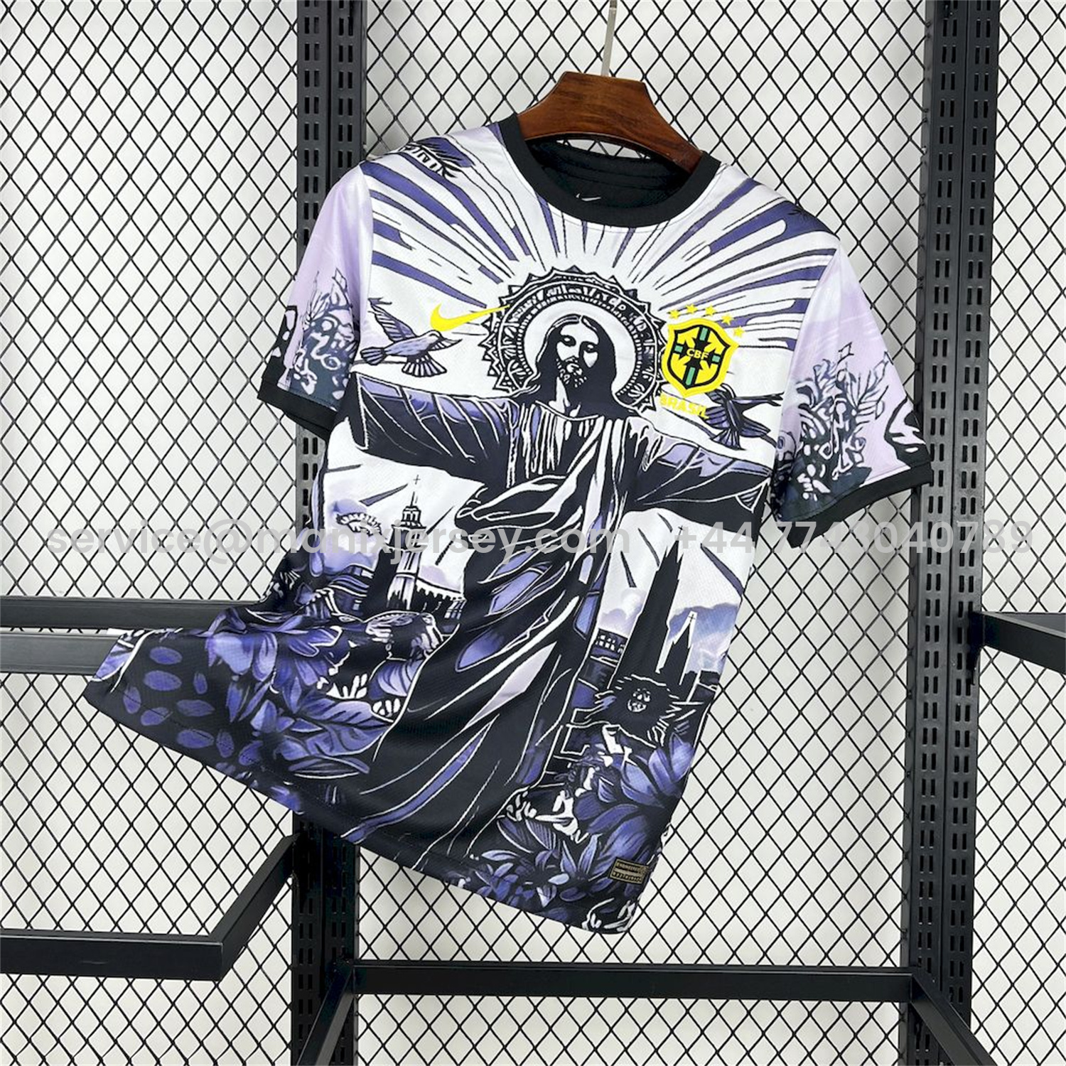 ManixJersey.com | Brazil 25-26 Dark Purple Jesus Statue Special Jersey - Fans Version -Customize Name, Number and Patch | Worldwide Shipping