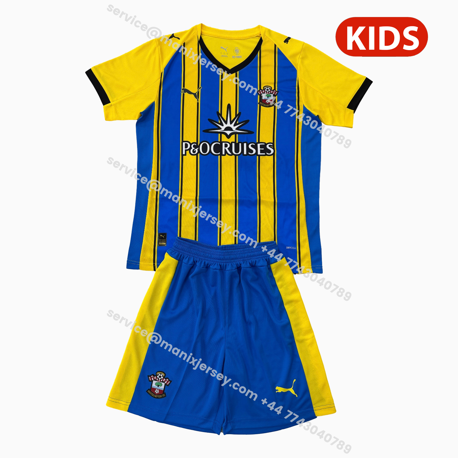 ManixJersey.com | Southampton 25-26 Away Kids Kit -Customize Name, Number and Patch | Worldwide Shipping