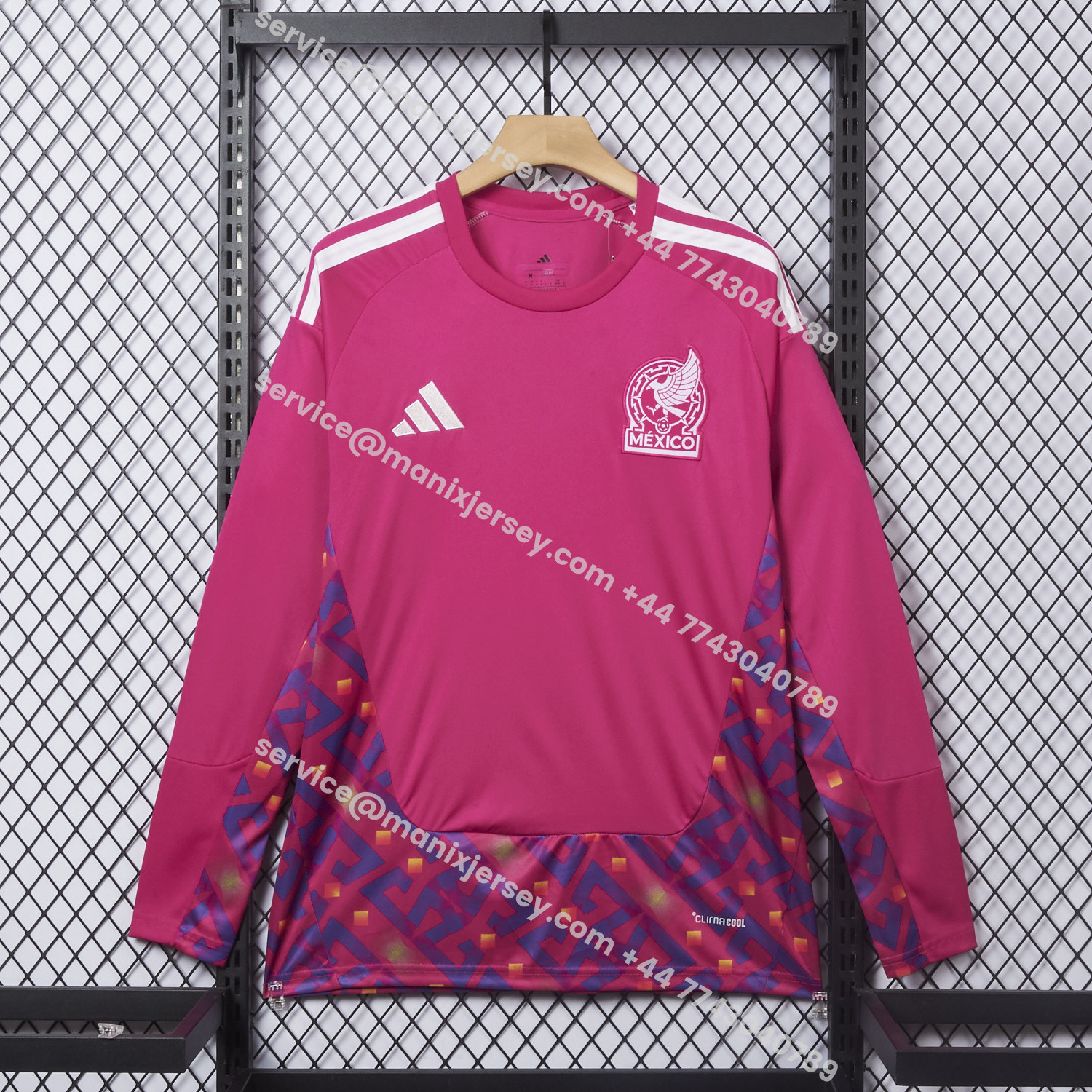 ManixJersey.com | Mexico 2026 Pink Goalkeeper Long Sleeves Jersey - Fans Version -Customize Name, Number and Patch | Worldwide Shipping