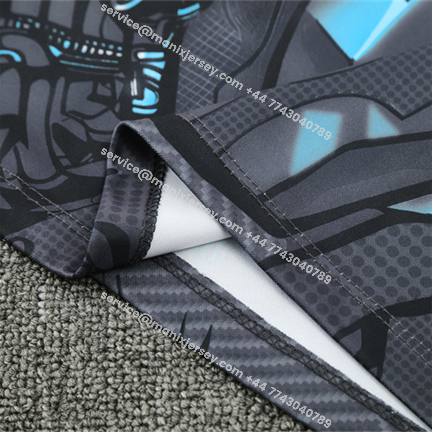 ManixJersey.com | Napoli 25-26 Long Sleeve Training Set - Gray Mecha Top & Black Pants -Customize Name, Number and Patch | Worldwide Shipping