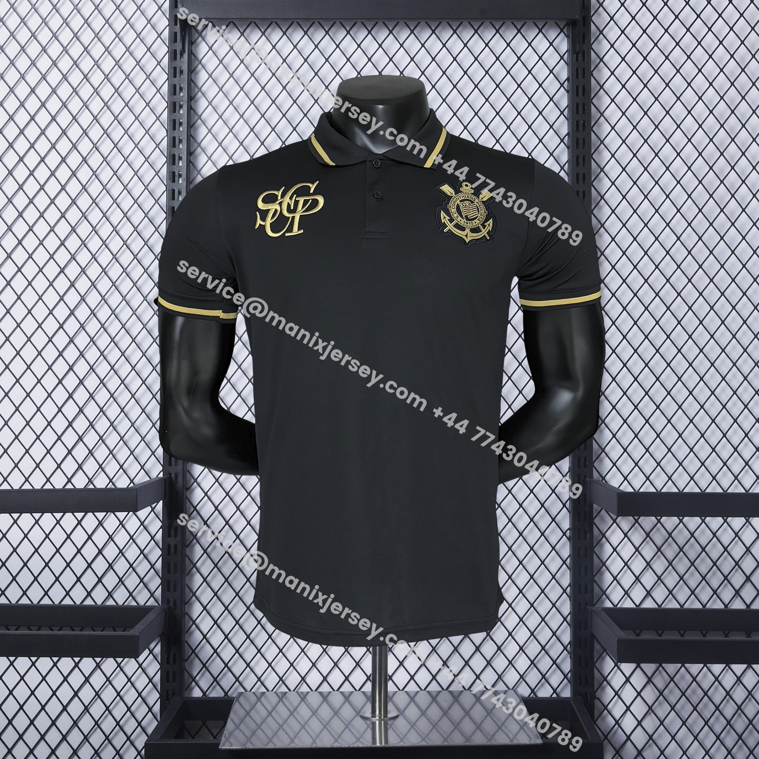 ManixJersey.com | Corinthians 25-26 Black Gold Special Jersey - Player Version -Customize Name, Number and Patch | Worldwide Shipping