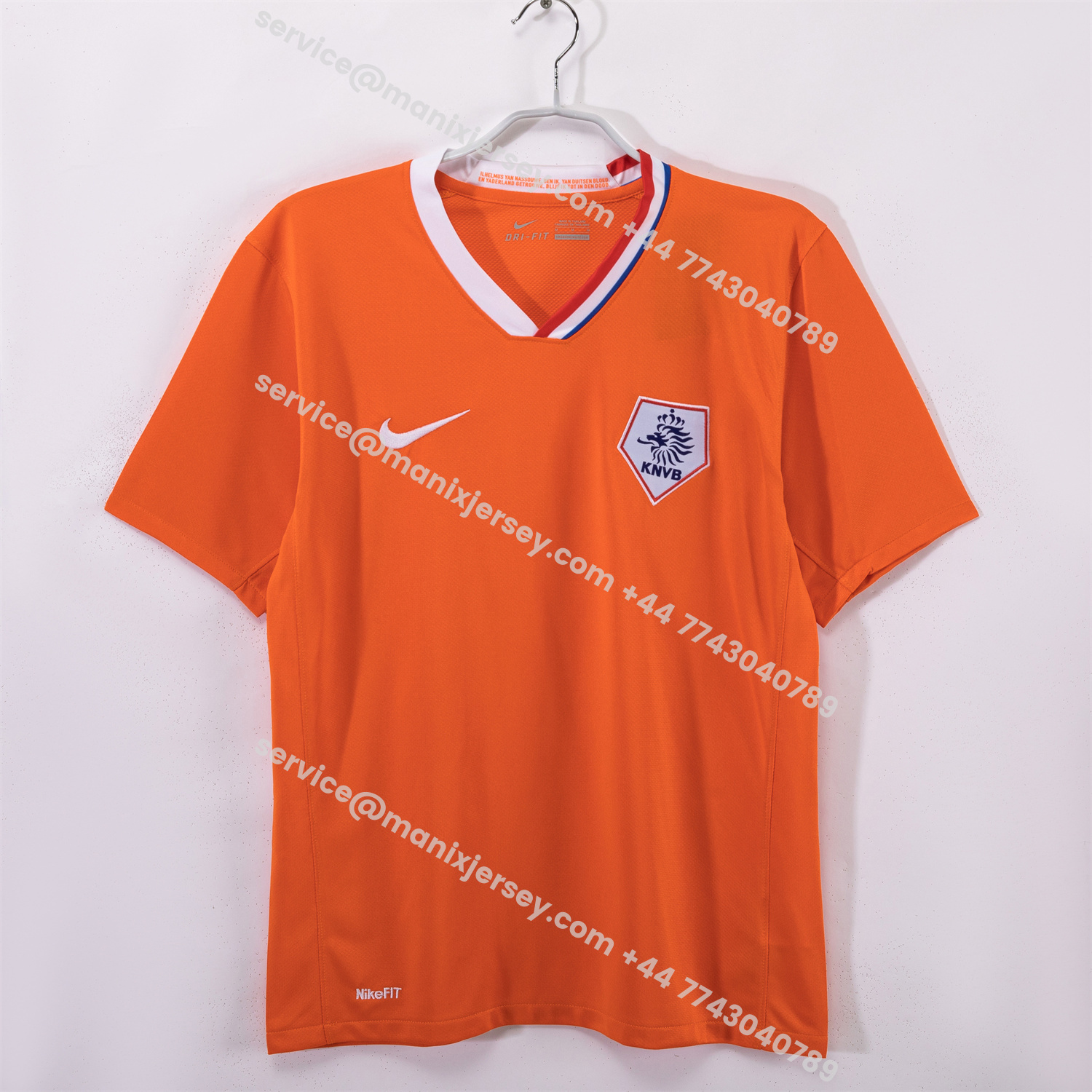 ManixJersey.com | Retro Netherlands 2008 Home Jersey -Customize Name, Number and Patch | Worldwide Shipping