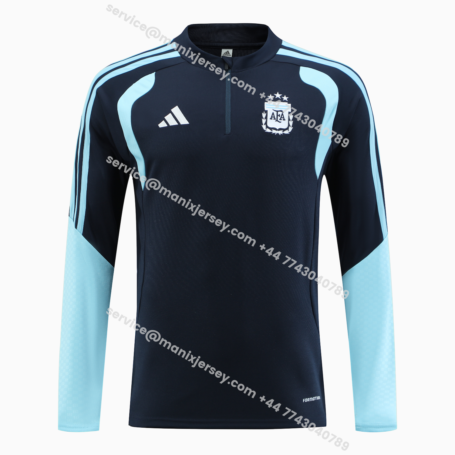ManixJersey.com | Argentina 2026 Long Sleeve Training Set - Blue Black Top & Pants -Customize Name, Number and Patch | Worldwide Shipping