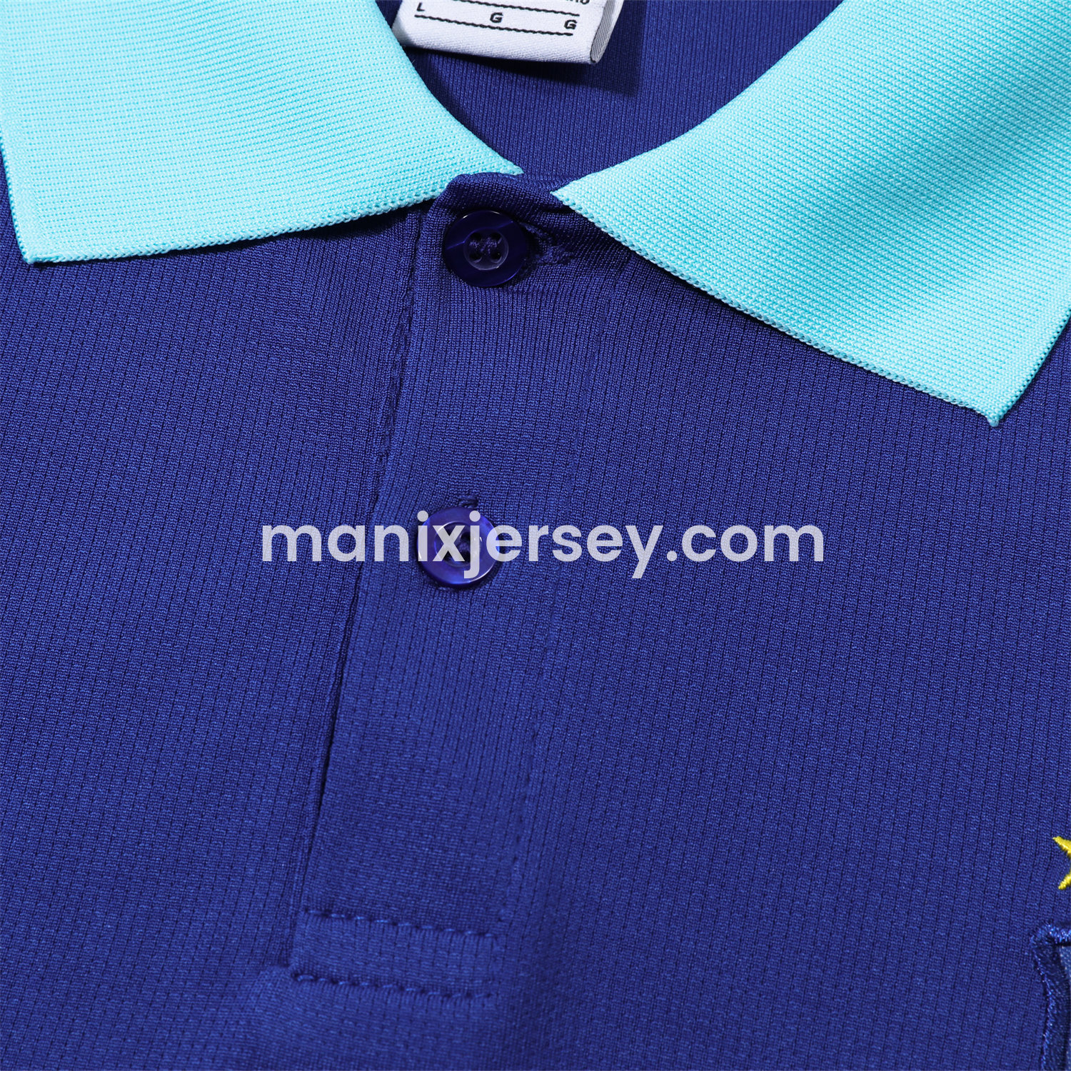 ManixJersey.com | Brazil 25-26 POLO Short-Sleeve Training Set - Blue Top and Pants -Customize Name, Number and Patch | Worldwide Shipping