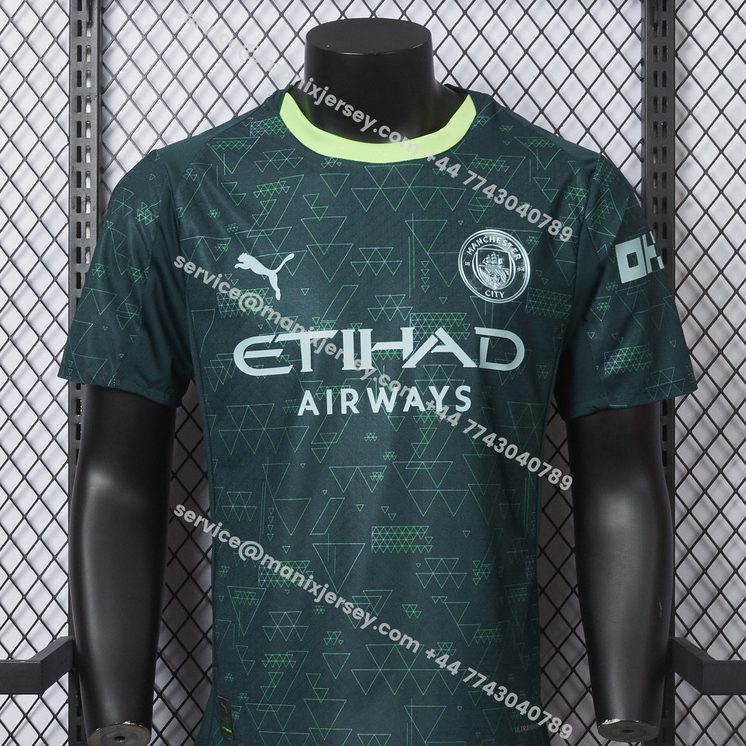 ManixJersey.com | Manchester City 25-26 Fourth Green Jersey - Player Version -Customize Name, Number and Patch | Worldwide Shipping