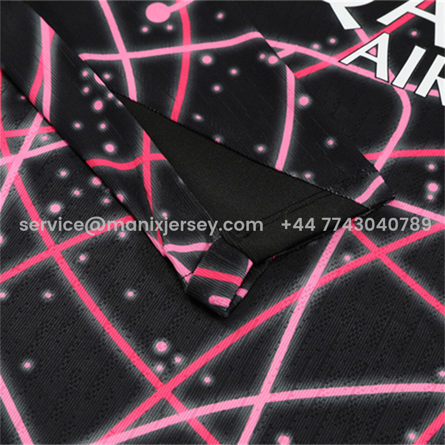 ManixJersey.com | Paris Saint-Germain PSG 25-26 Kids Long Sleeve Training Set - JD Black Pink Top and Black Pants -Customize Name, Number and Patch | Worldwide Shipping