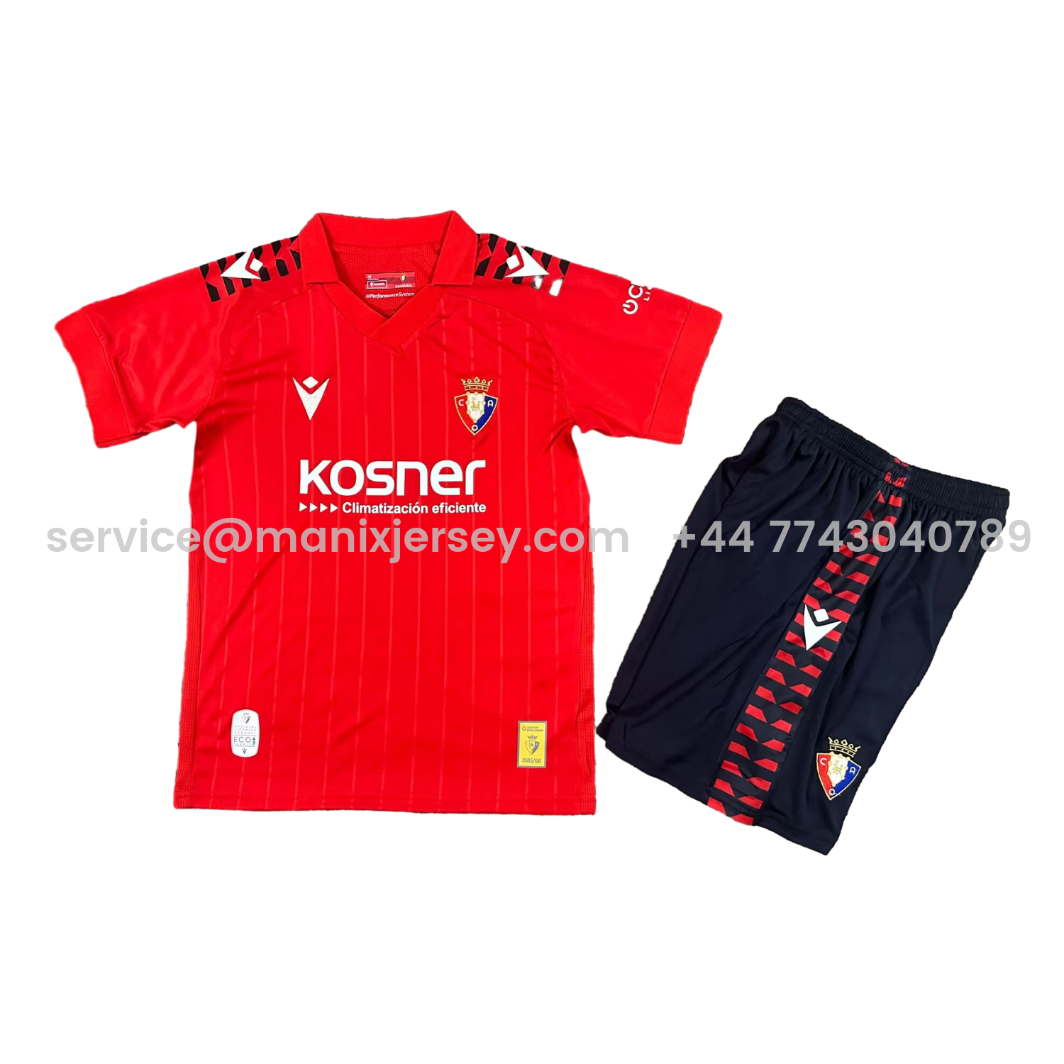 ManixJersey.com | Osasuna 25-26 Home Kids Kit -Customize Name, Number and Patch | Worldwide Shipping