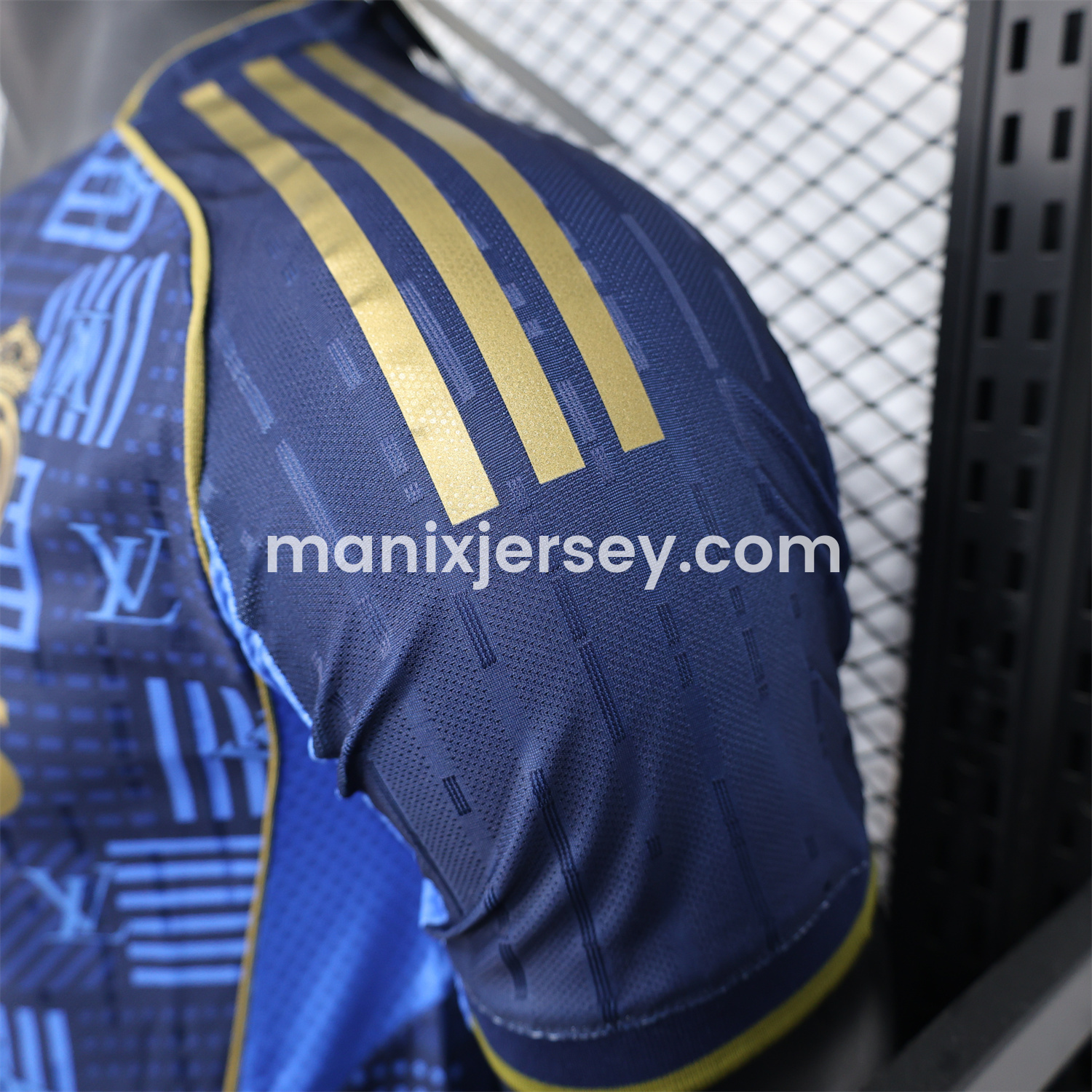 ManixJersey.com | Real Madrid 25-26 Blue Gold Special Edition Jersey - Player Version -Customize Name, Number and Patch | Worldwide Shipping