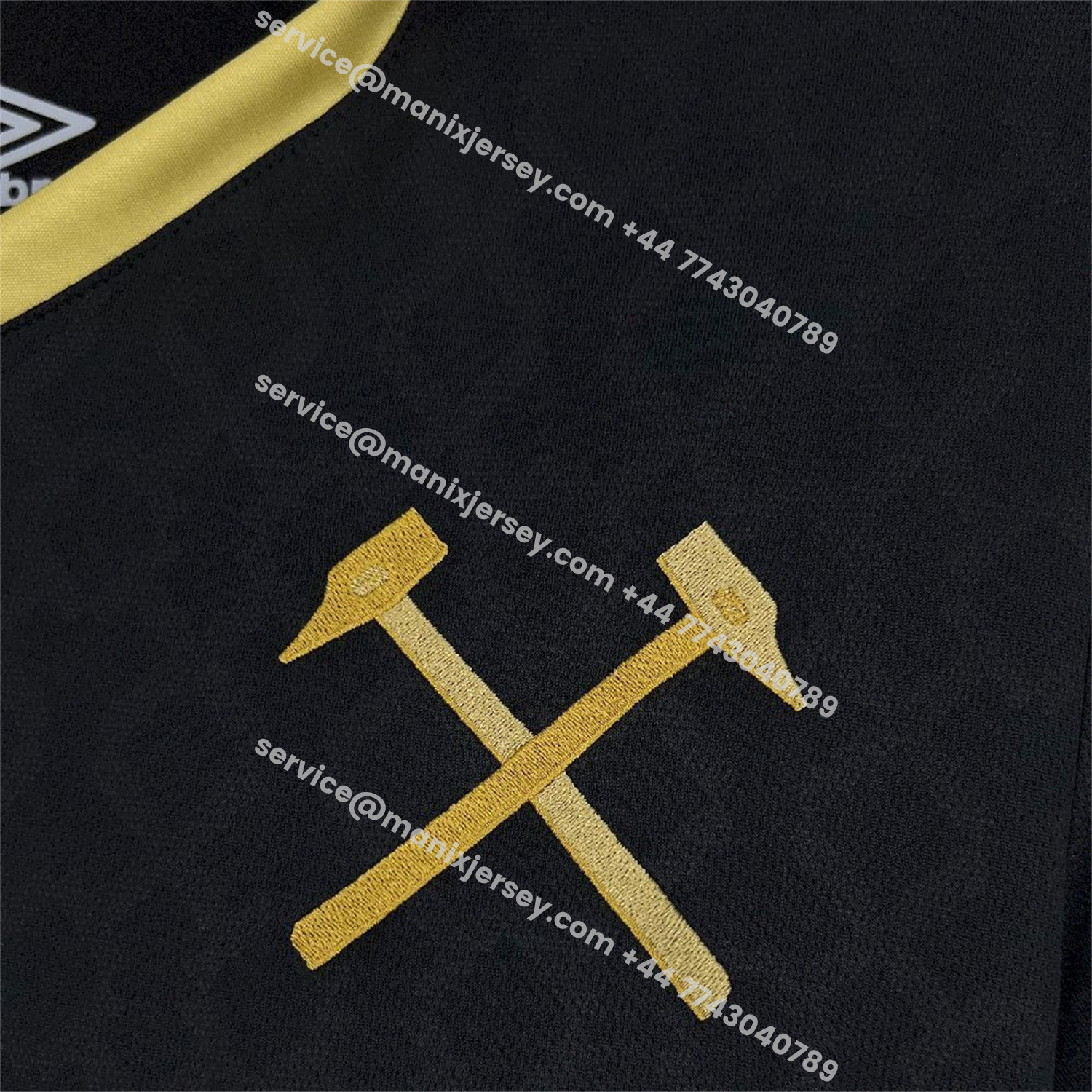 ManixJersey.com | West Ham United 25-26 Third Black Jersey - Fans Version -Customize Name, Number and Patch | Worldwide Shipping