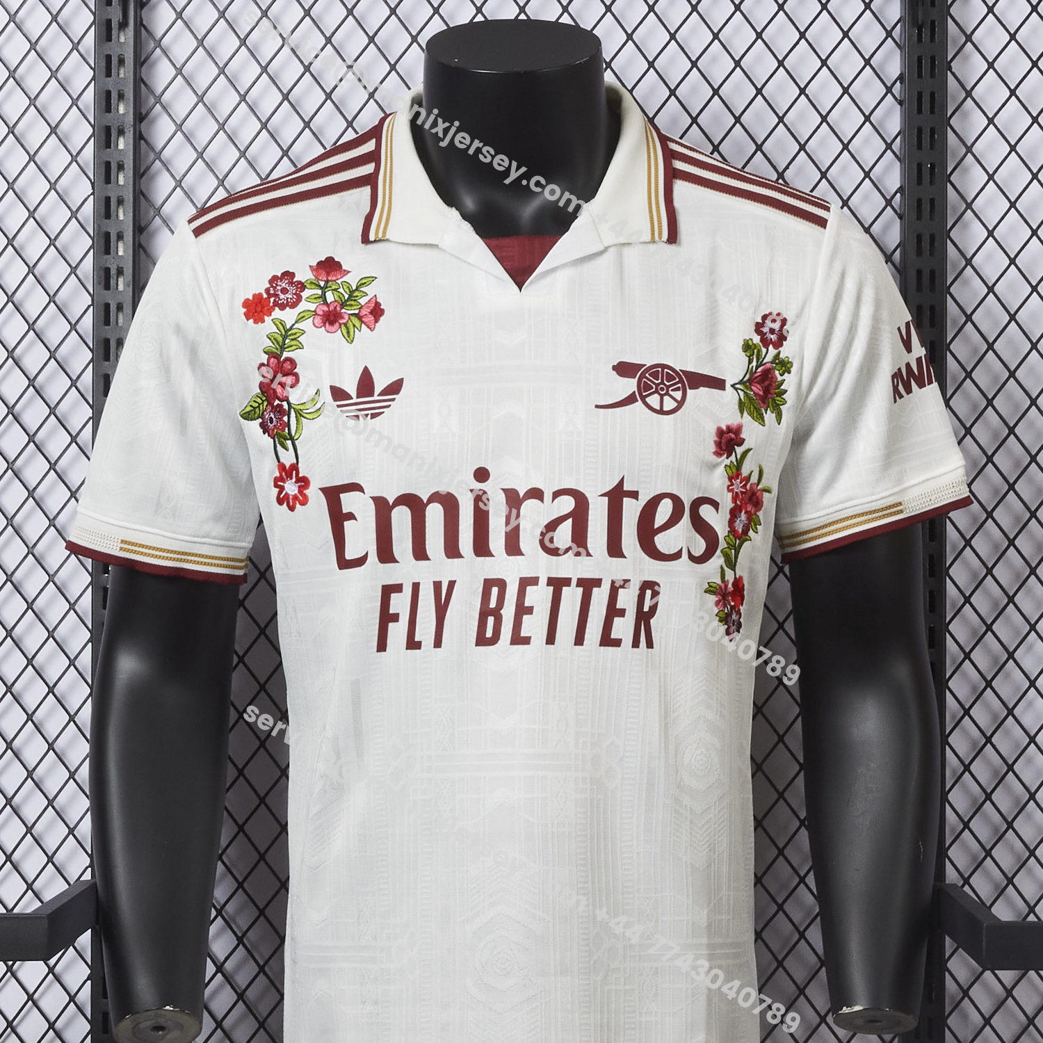ManixJersey.com | 【Embroidered Flower Version】Arsenal 25-26 Third White Jersey - Player Version -Customize Name, Number and Patch | Worldwide Shipping