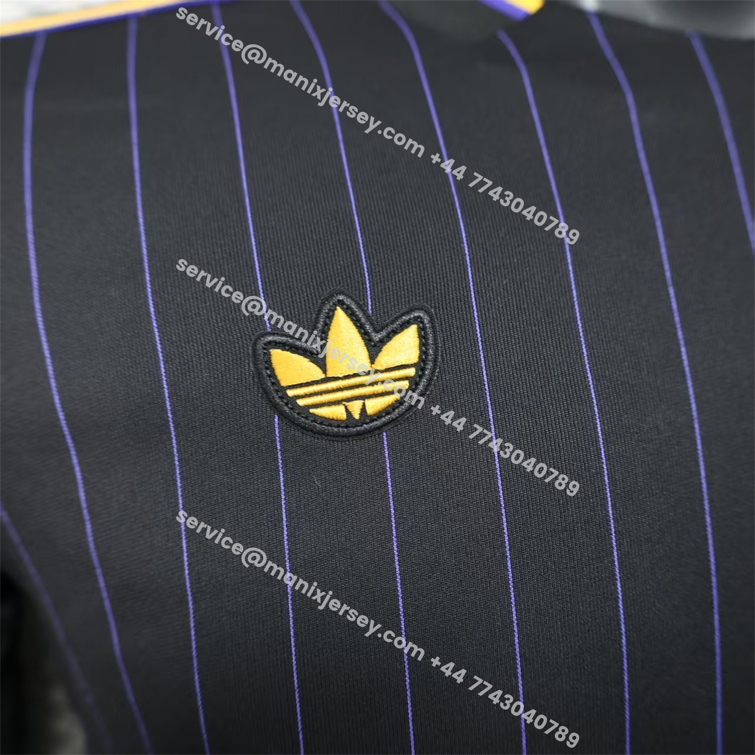 ManixJersey.com | Manchester United 25-26 Trefoil Purple Lines Black Travel Jersey - Player Version -Customize Name, Number and Patch | Worldwide Shipping