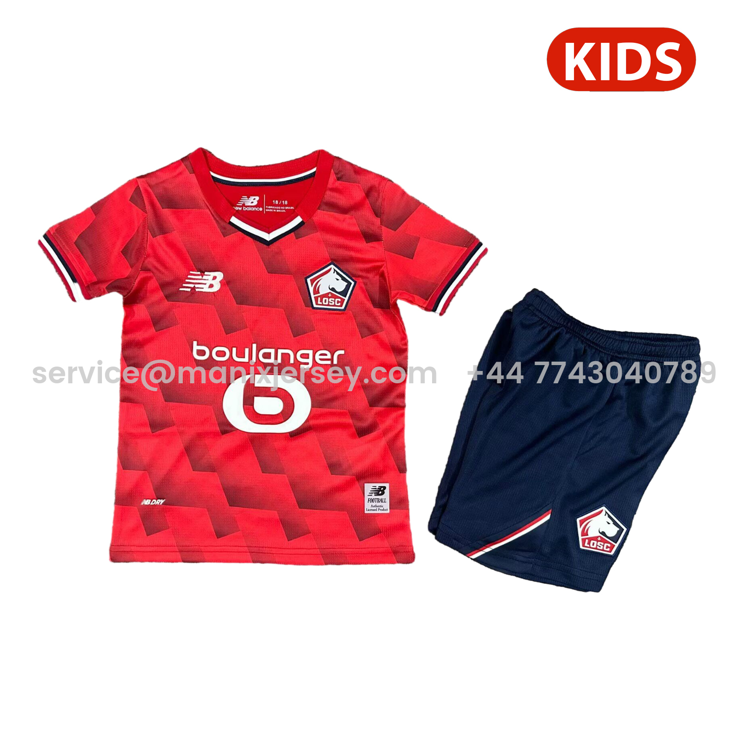 ManixJersey.com | Lille 25-26 Home Kids Kit -Customize Name, Number and Patch | Worldwide Shipping