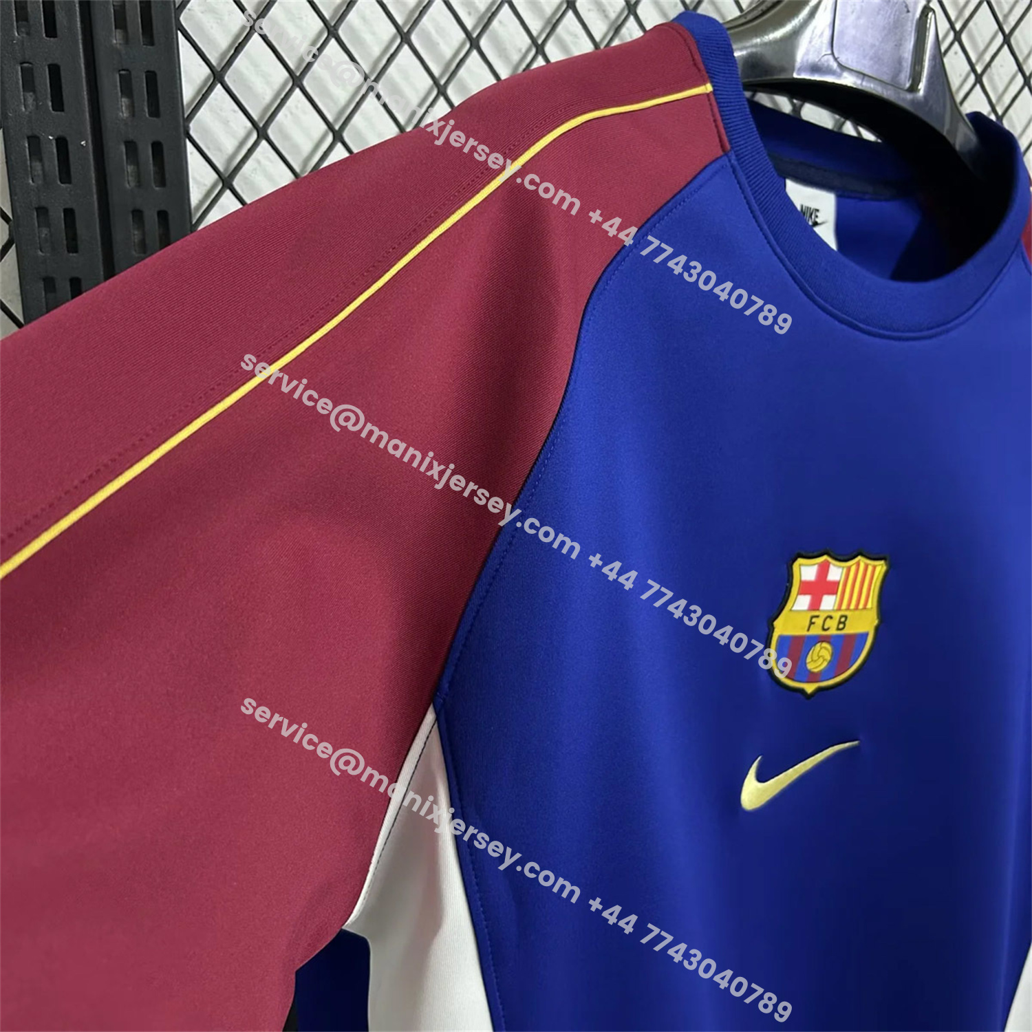 ManixJersey.com | Barcelona 25-26 Blue And Red Unisex Pullover Hoodie -Customize Name, Number and Patch | Worldwide Shipping