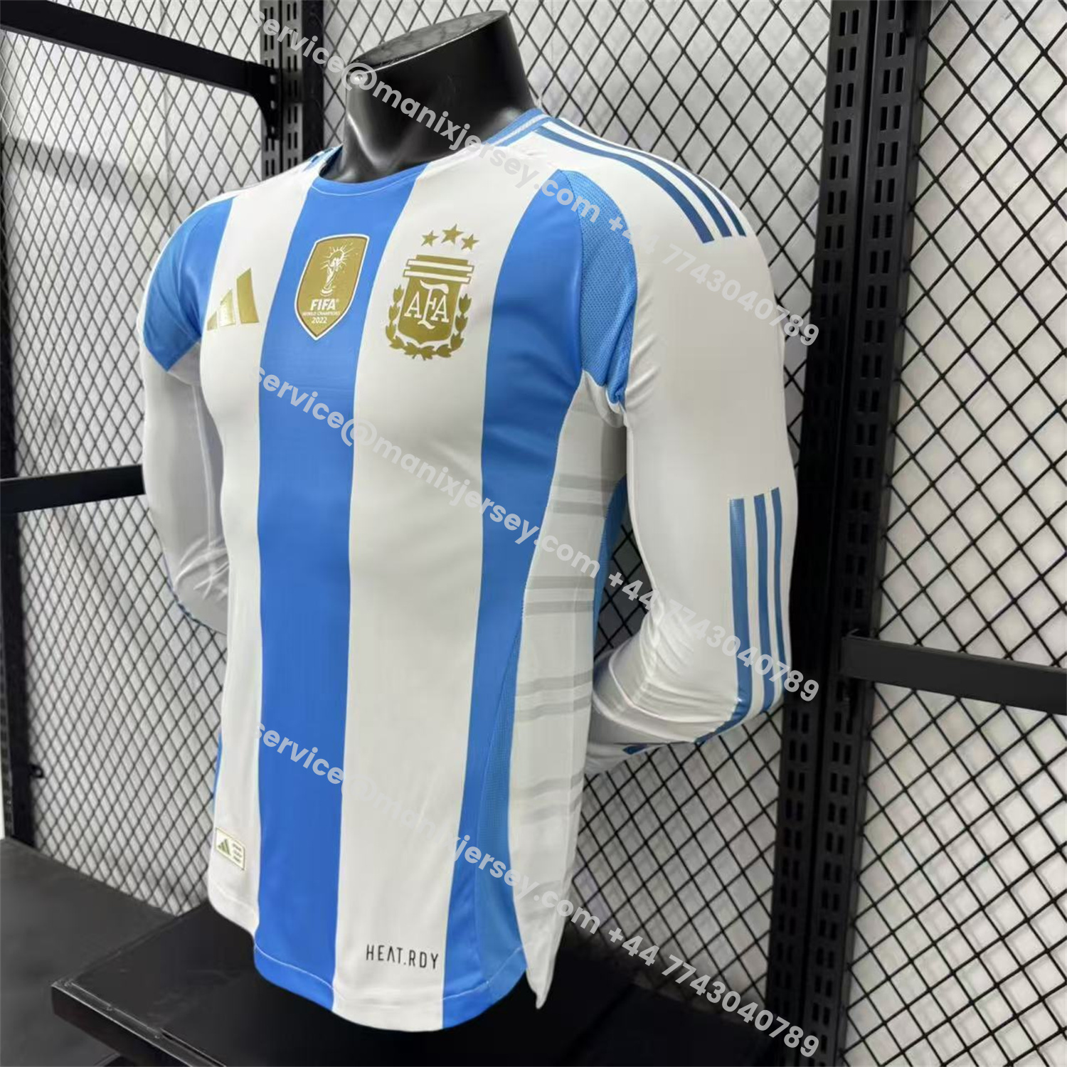 ManixJersey.com | Argentina 2024 Home Long Sleeves Jersey - Player Version -Customize Name, Number and Patch | Worldwide Shipping