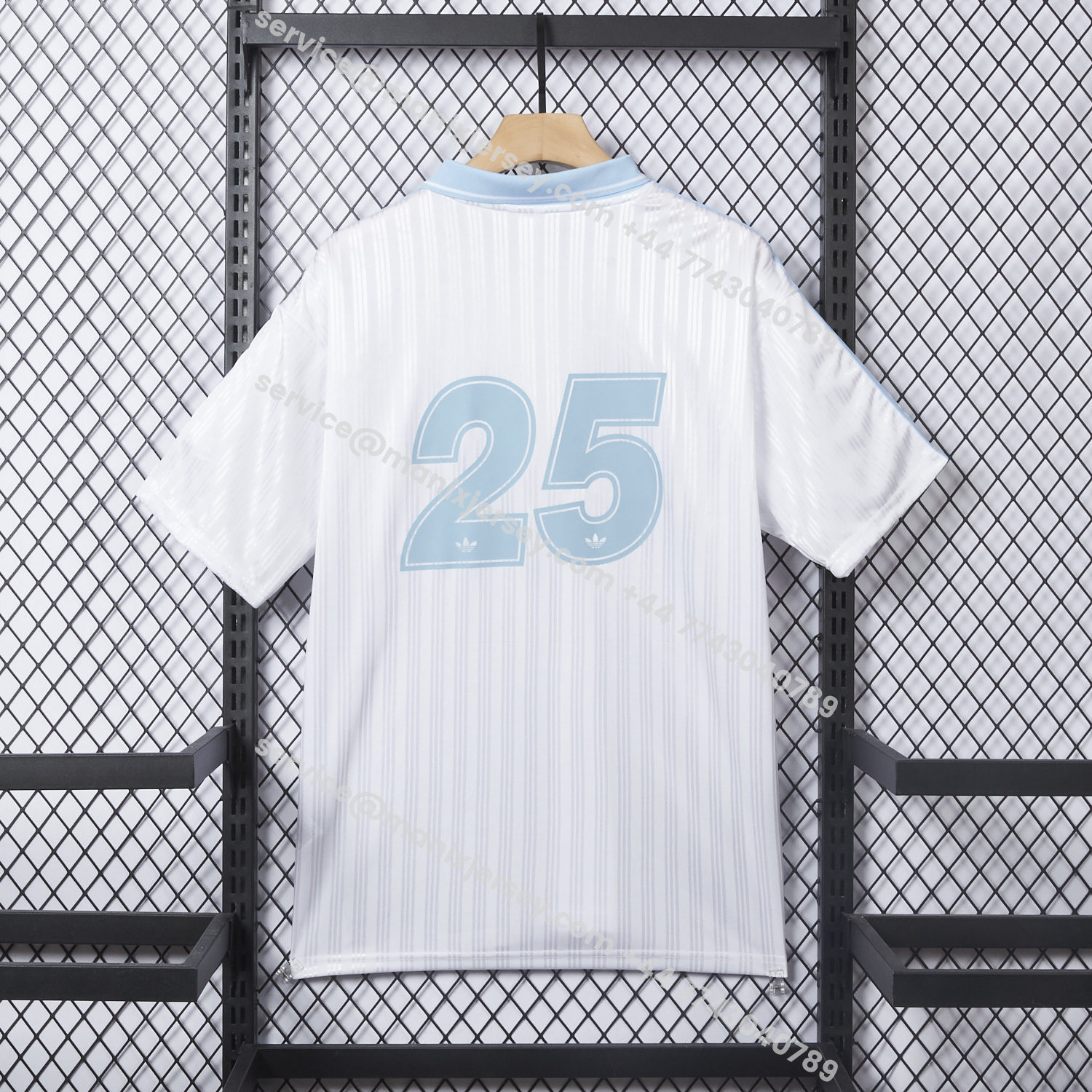ManixJersey.com | Bohemian 25-26 Oasis Originals Tour White And Sky Blue Jersey With Number 25 - Fans Version -Customize Name, Number and Patch | Worldwide Shipping